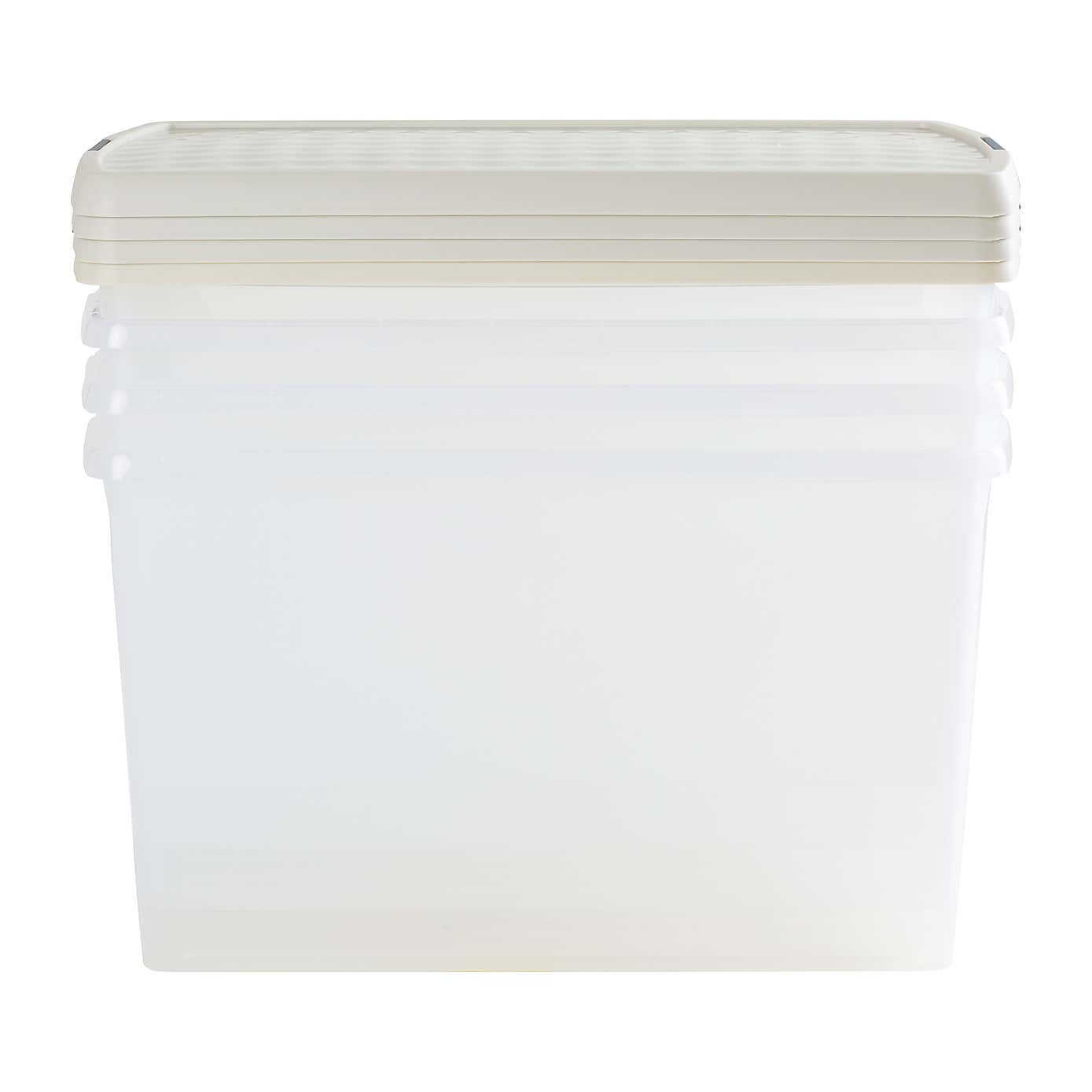Wham Clip Pack of 4 Rectangle Storage Boxes With Lids