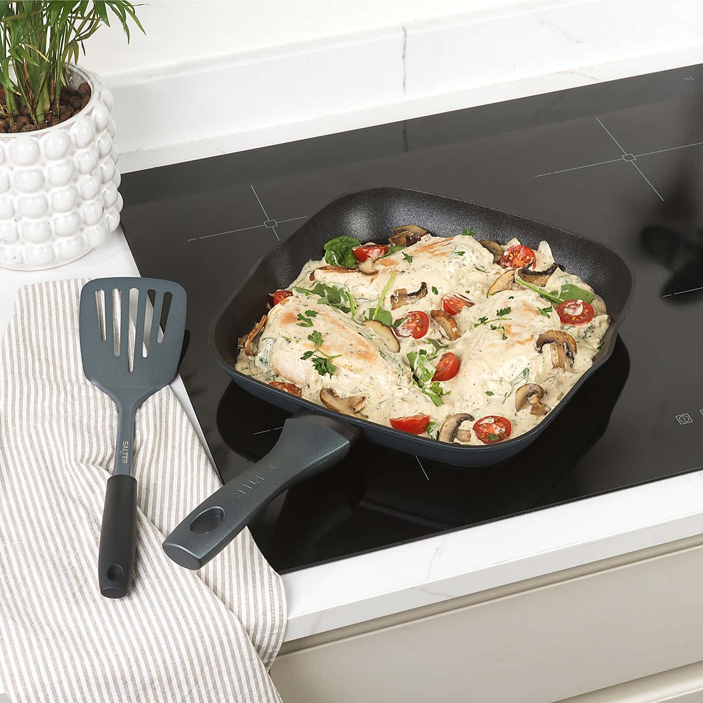 Salter Megastone 28cm Aluminium Griddle Pan