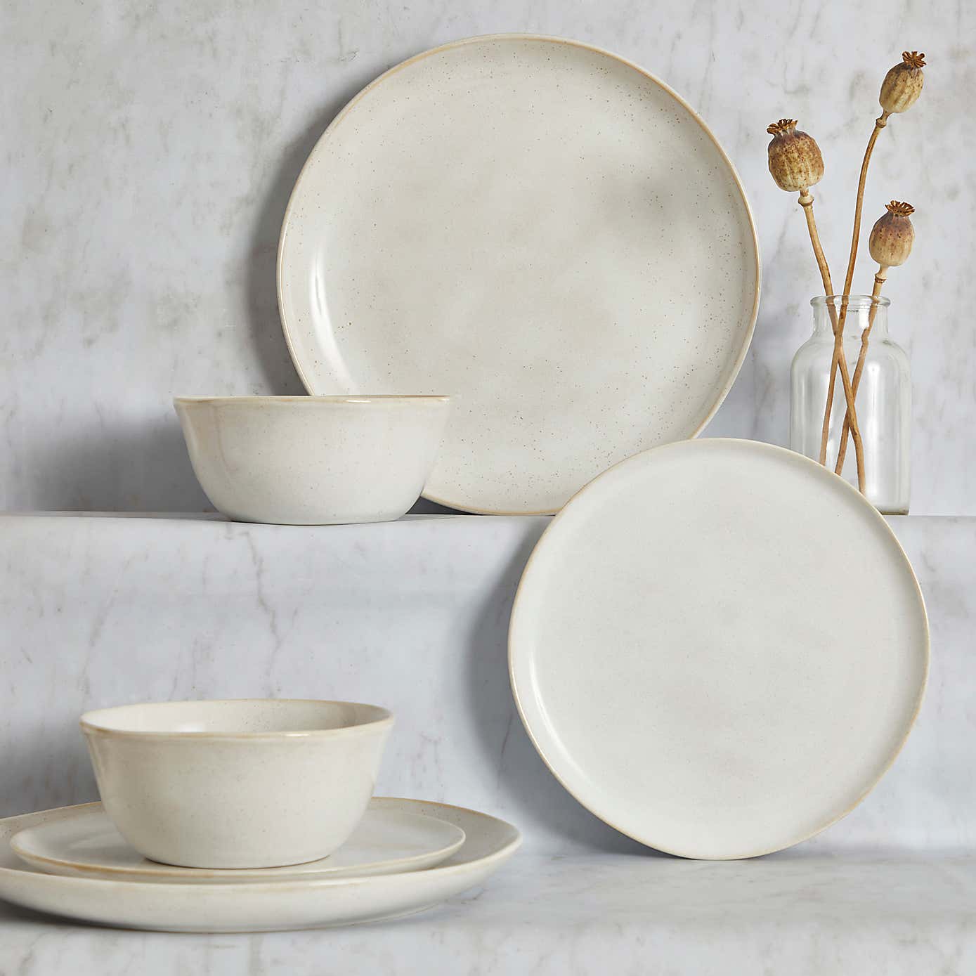 Amalfi White 12 Piece Dinner Set