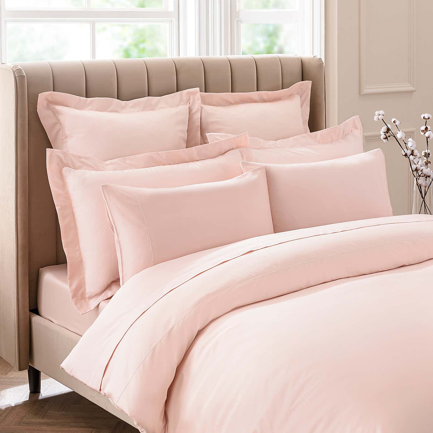 Dorma 300 Thread Count 100% Cotton Sateen Plain Oxford Pillowcase