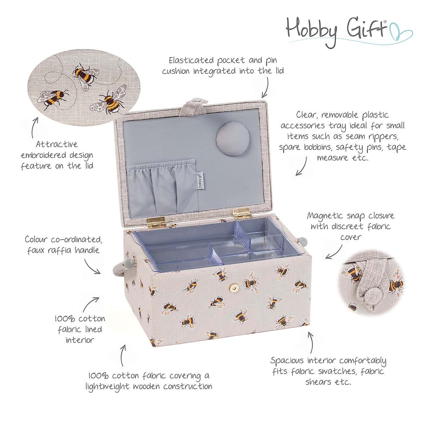 Hobby Gift Sewing Bee Medium Sewing Basket