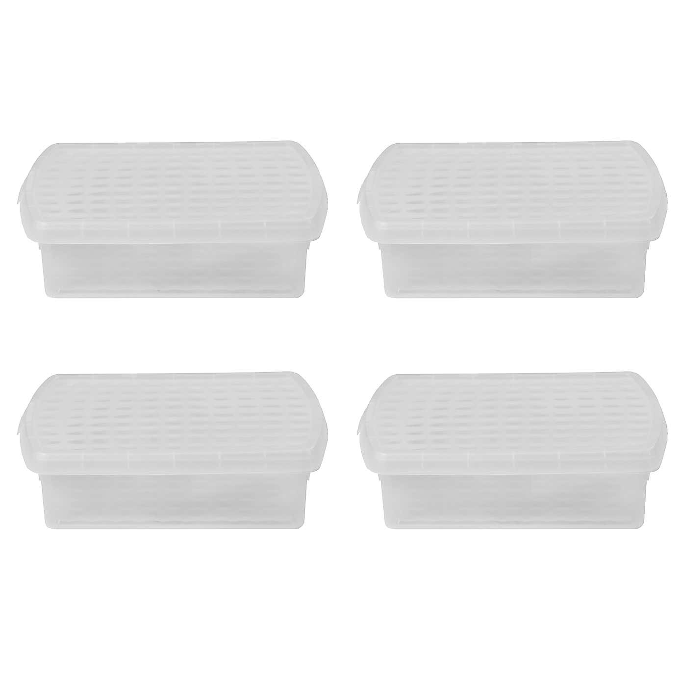 Wham Clip Pack of 4 Rectangle Storage Boxes With Lids