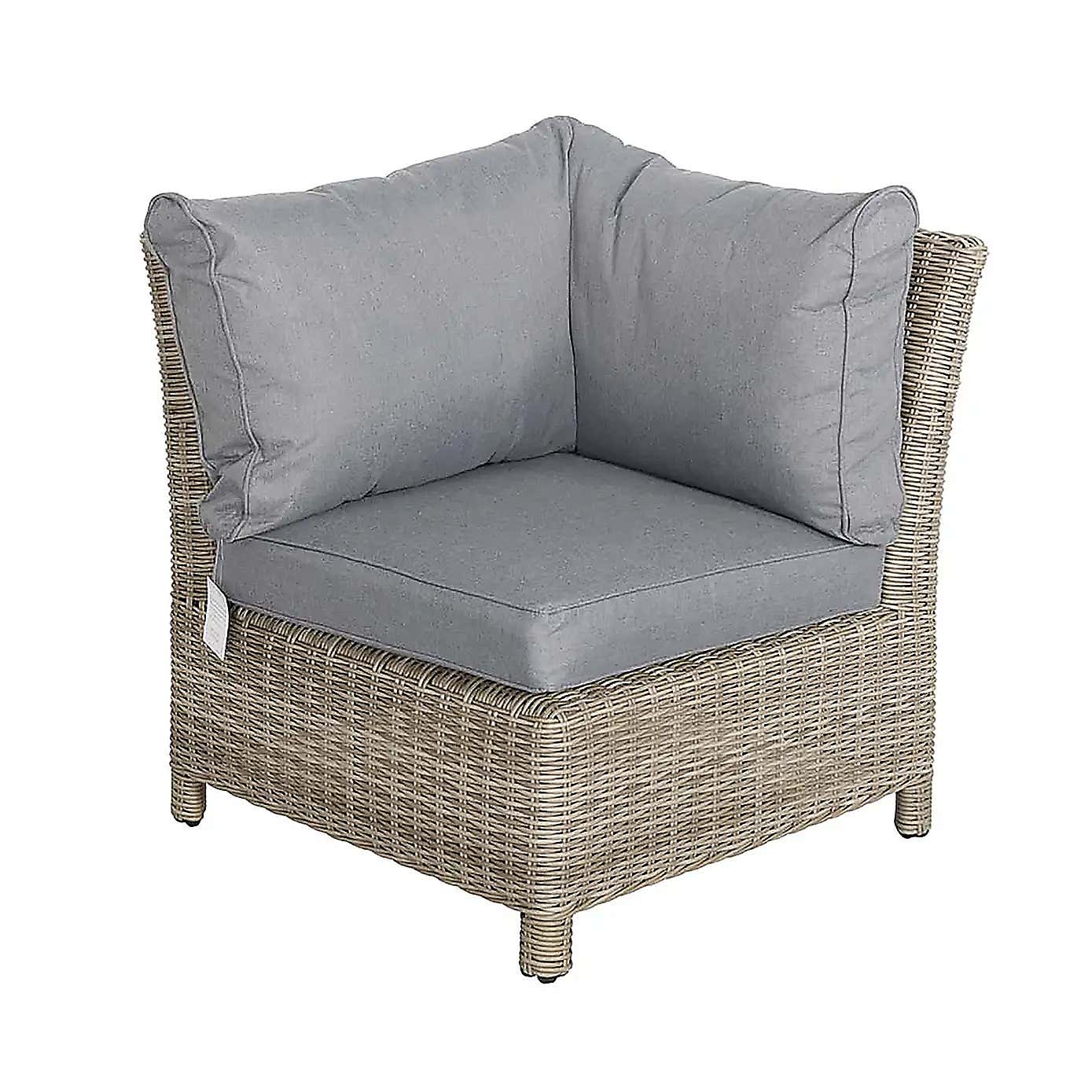 Wentworth 7 Piece Deluxe Modular Corner Lounge Set with Square Firepit