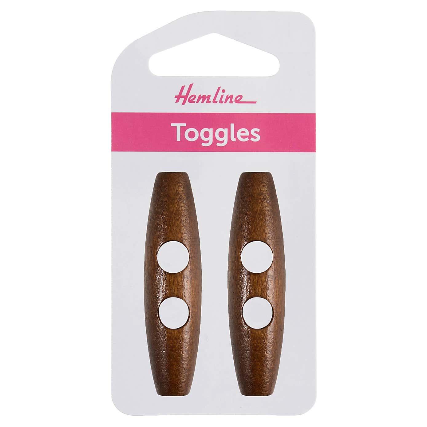 Pack of Two Large Dark Wood Button Toggles