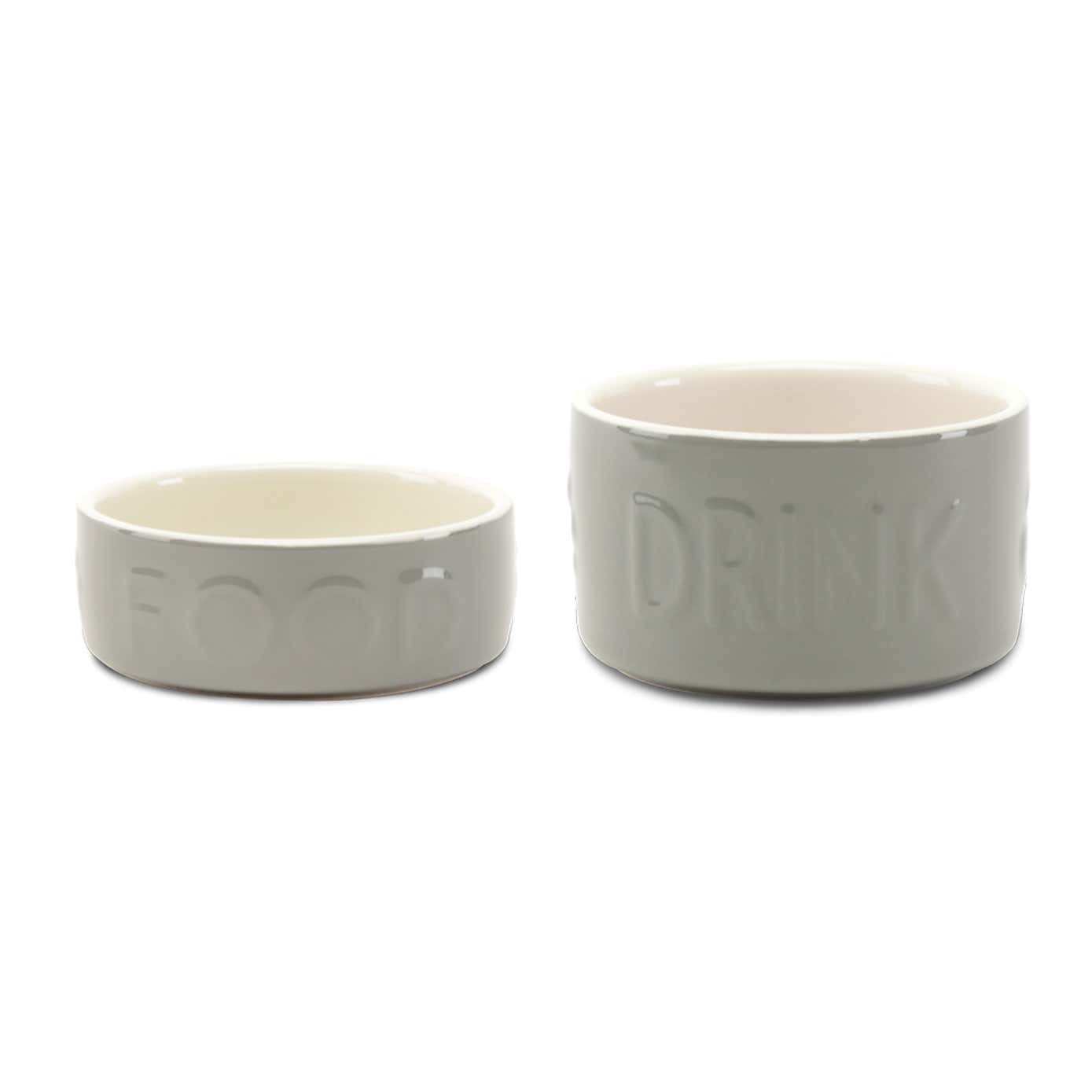 Scruffs Set of 2 Medium Grey Food and Drink Dog Bowls