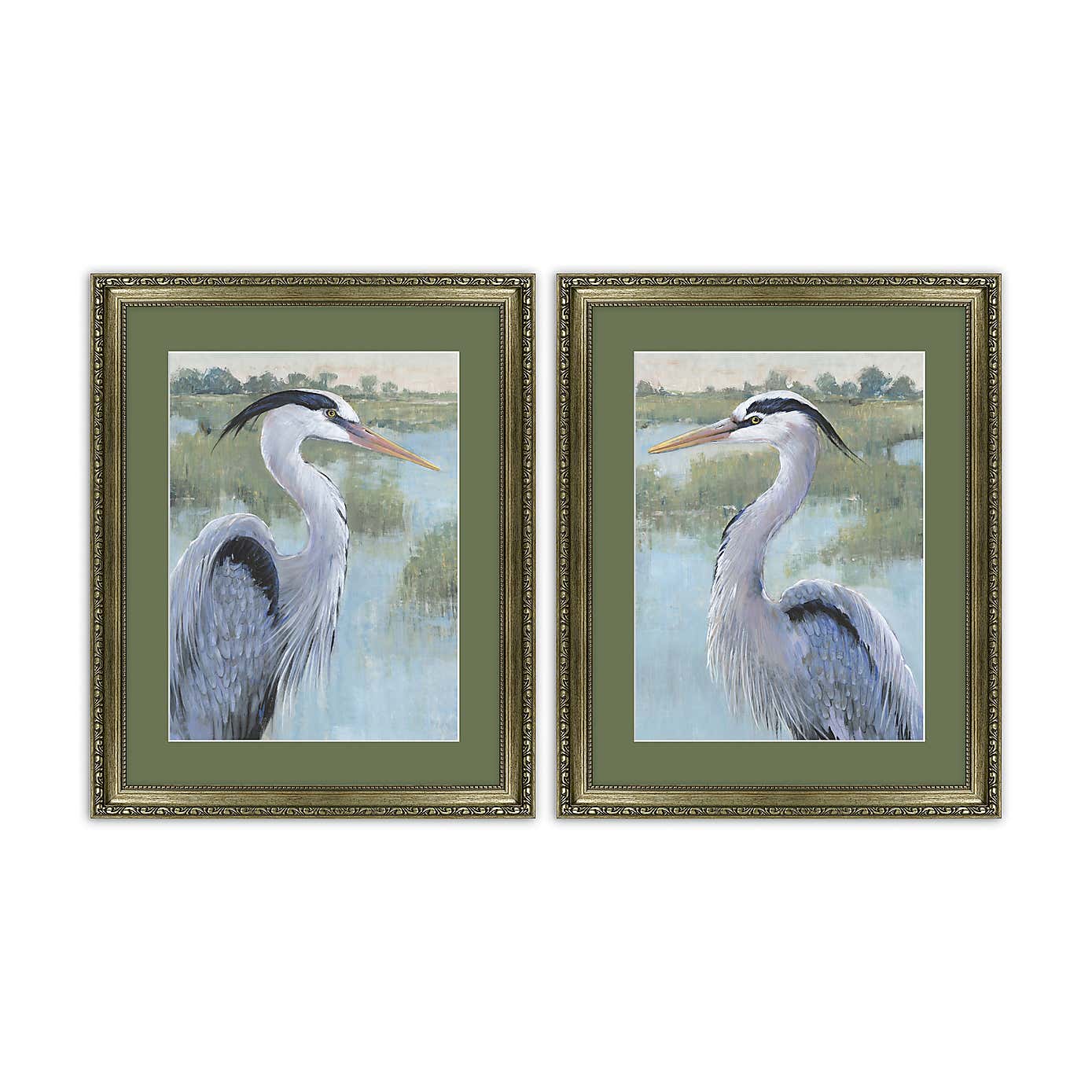 Set of 2 Blue Heron Framed Prints