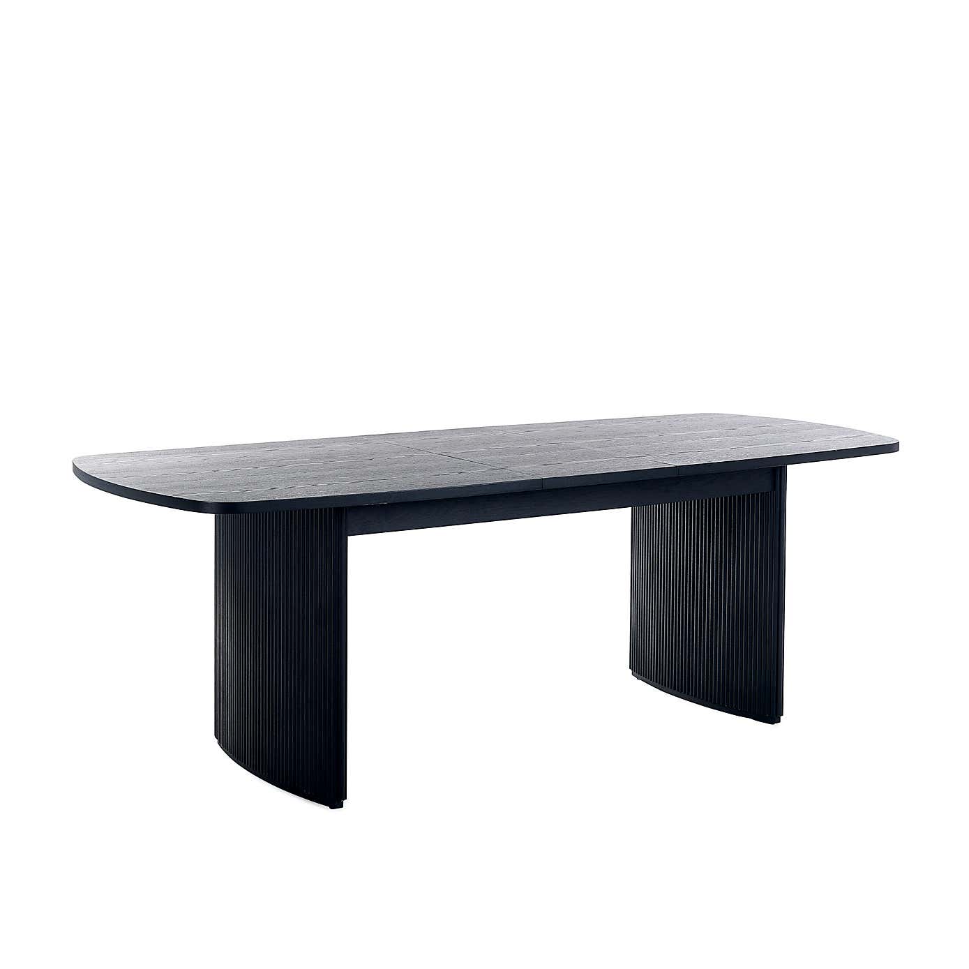 Louis Black Fluted Extending Dining Table