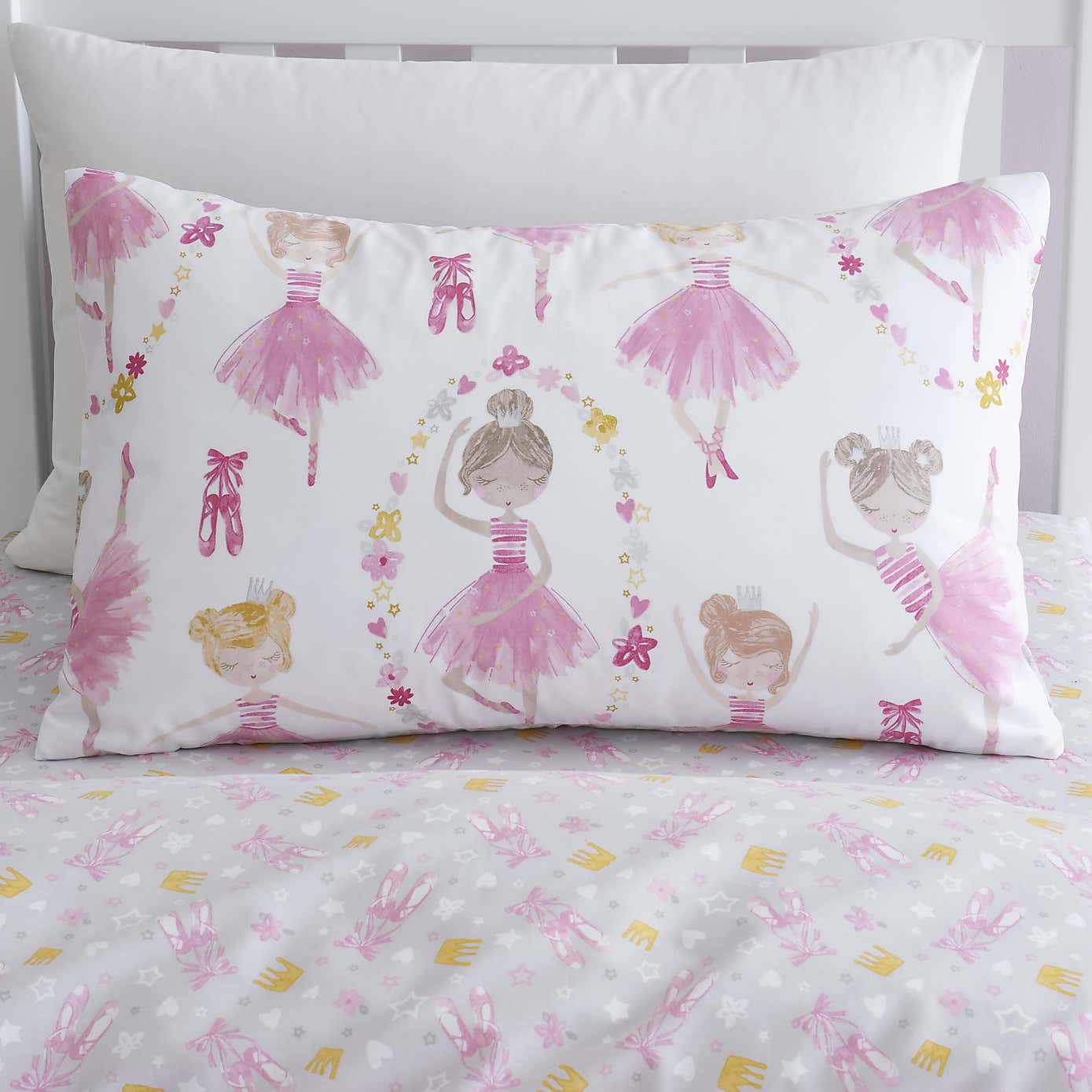 Ballet Dancer Pink Reversible Duvet Cover & Pillowcase Set