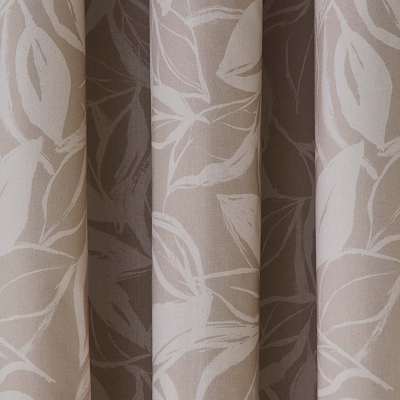 Sketched Leaves Cotton Blackout Eyelet Curtains