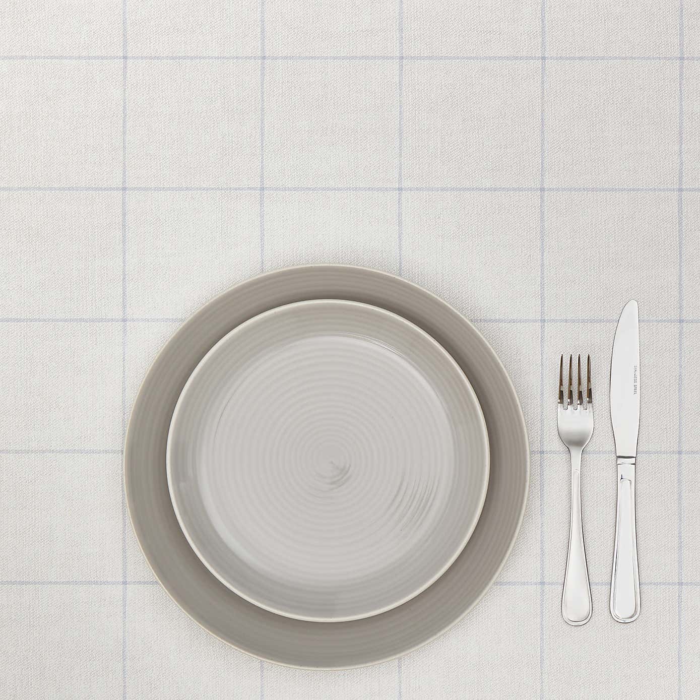 Blue Linen Check PVC