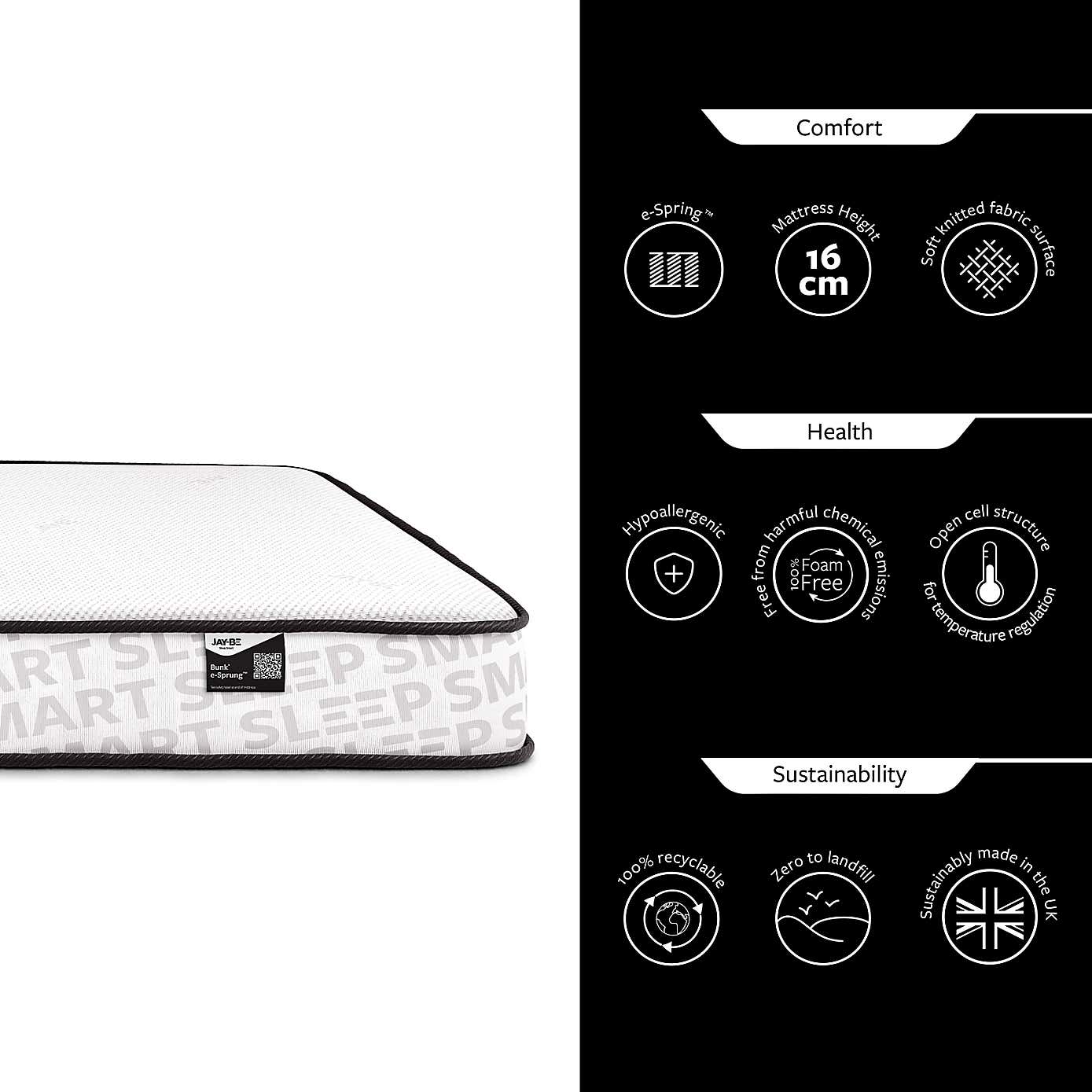 Jay-Be Bunk E-Sprung Eco Kids Mattress