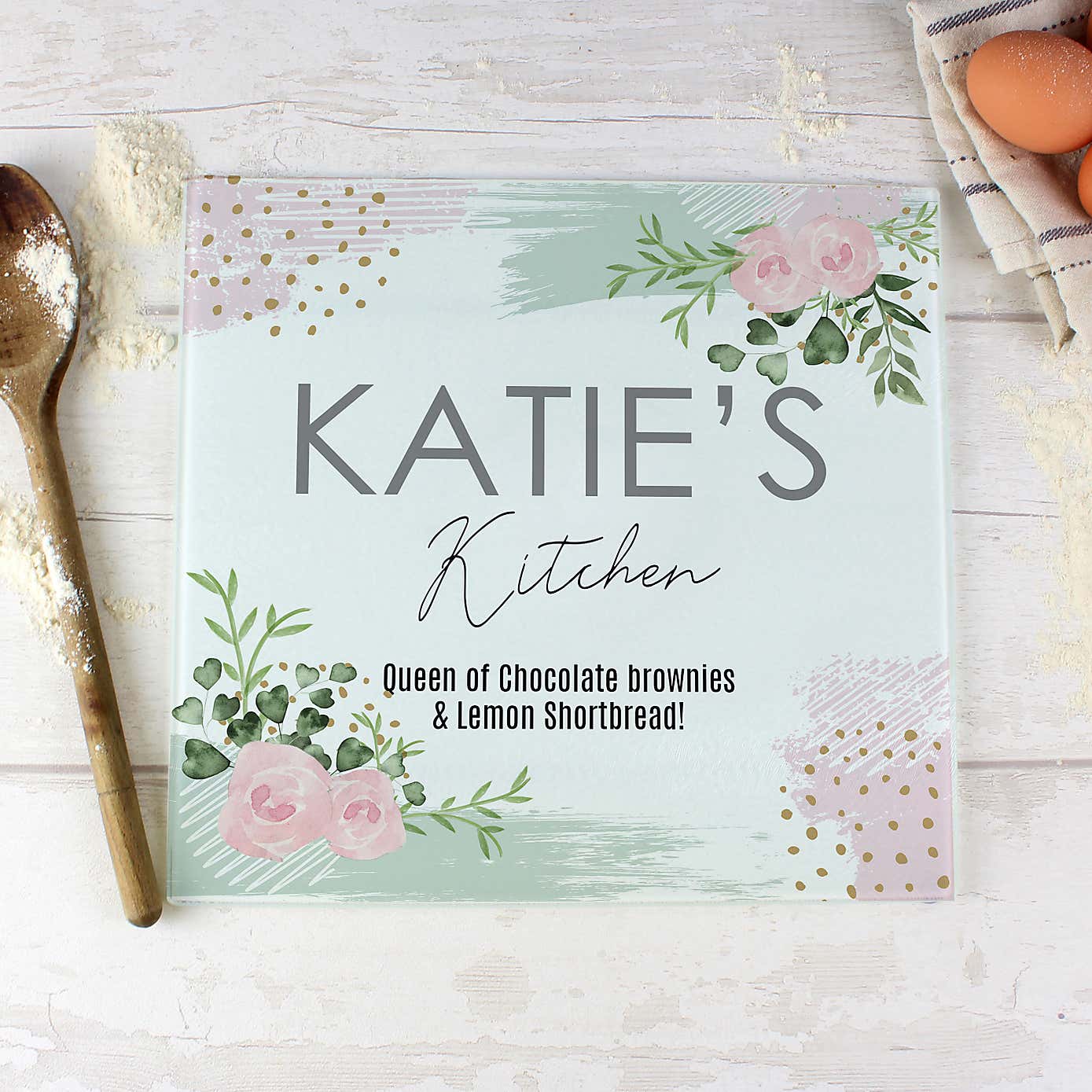 Personalised Abstract Glass Worktop Saver