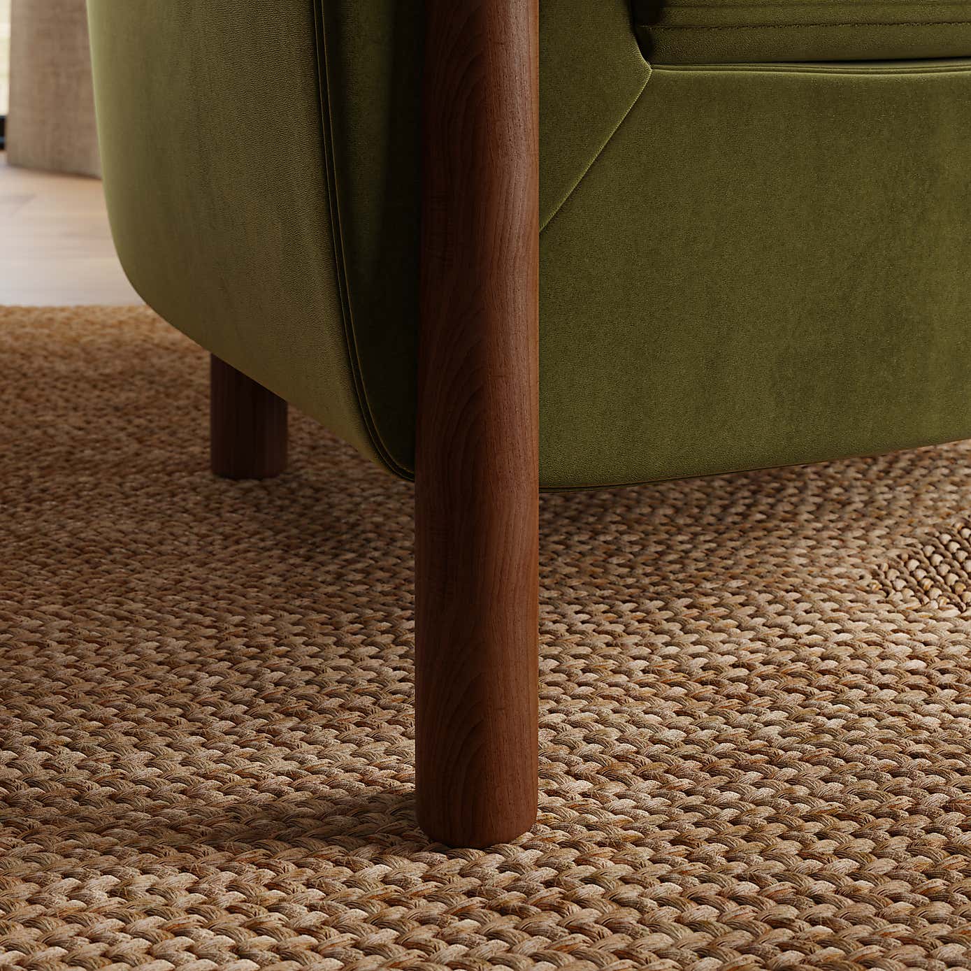 Polly Velvet Wooden Arm Tub Chair