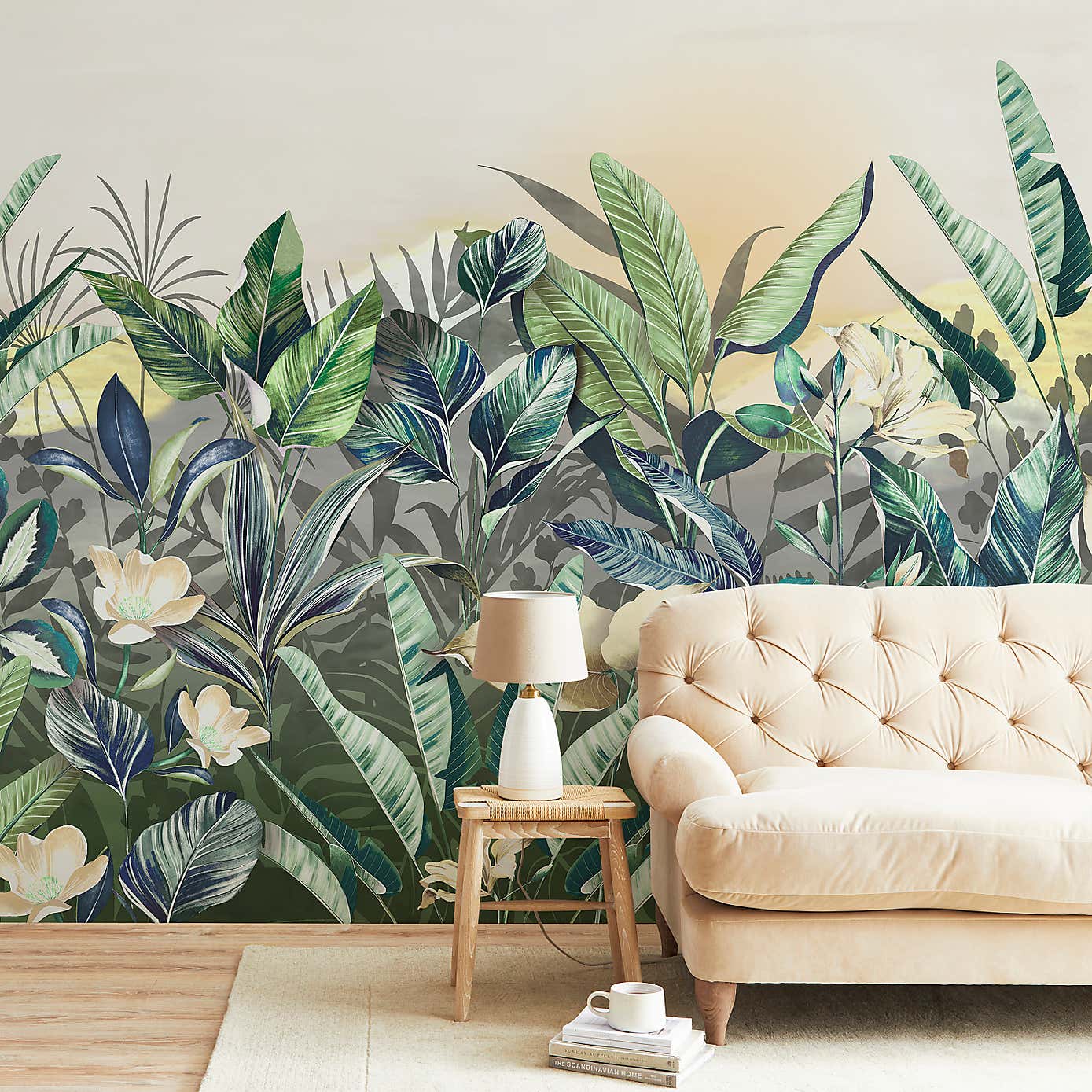 Vintage Tropical Multicoloured Mural
