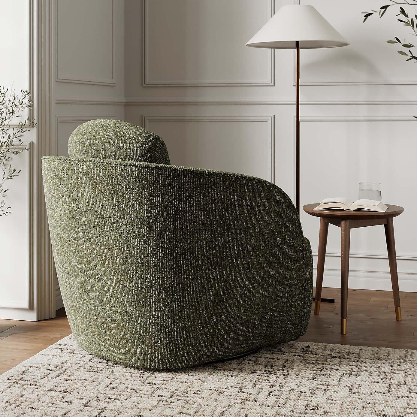 Wren Mixed Boucle Swivel Chair