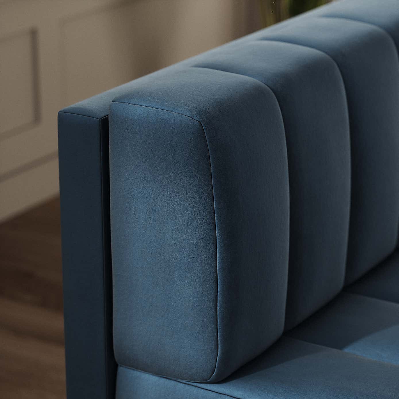 Amali Long Dining Bench, Matte Plush Velvet