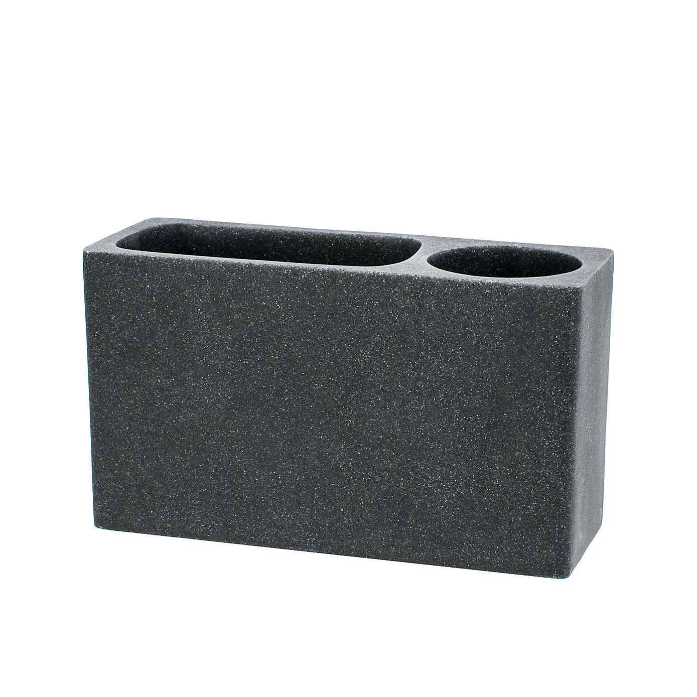 Grey Resin Electric Toothbrush Holder