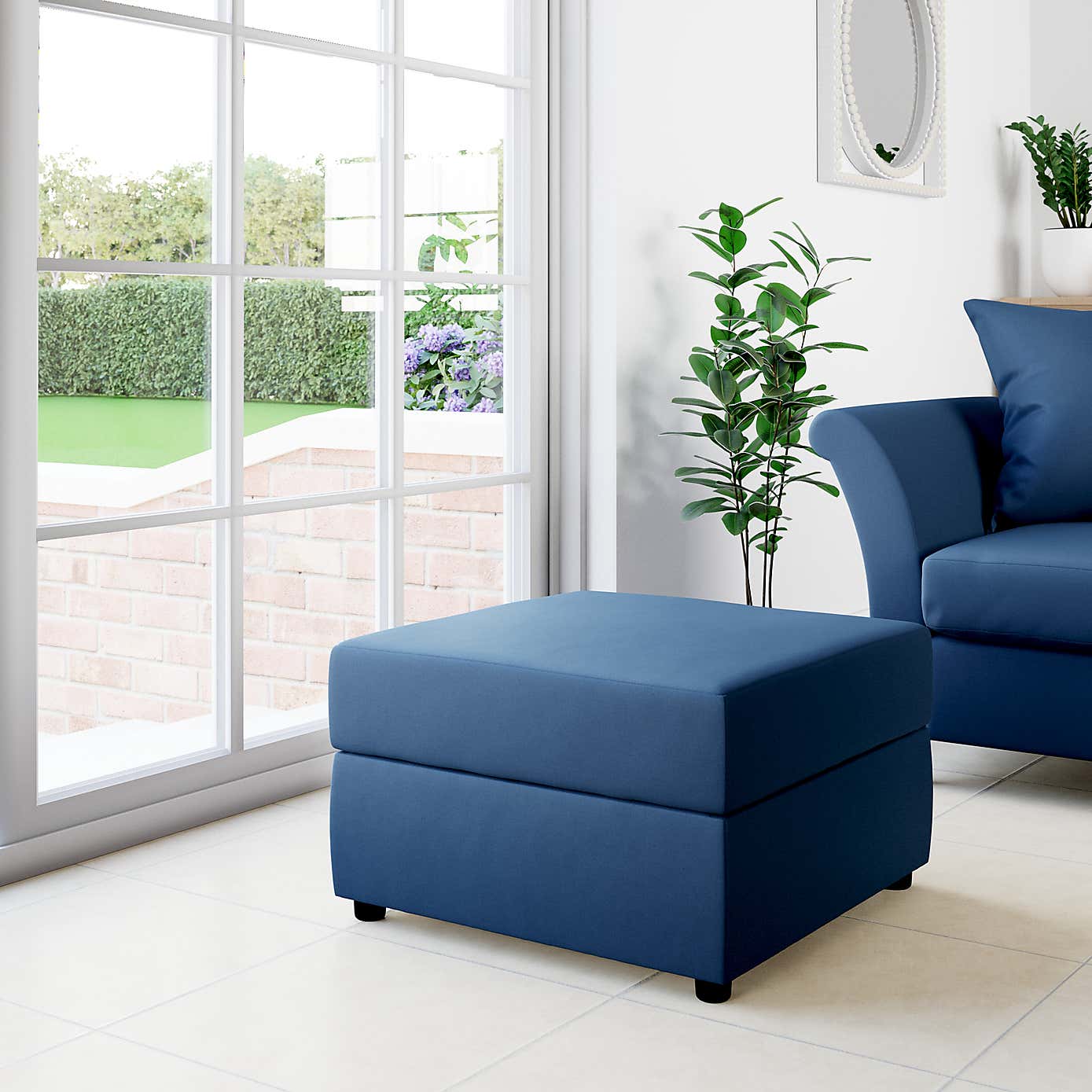 Square Opulent Velvet Storage Footstool