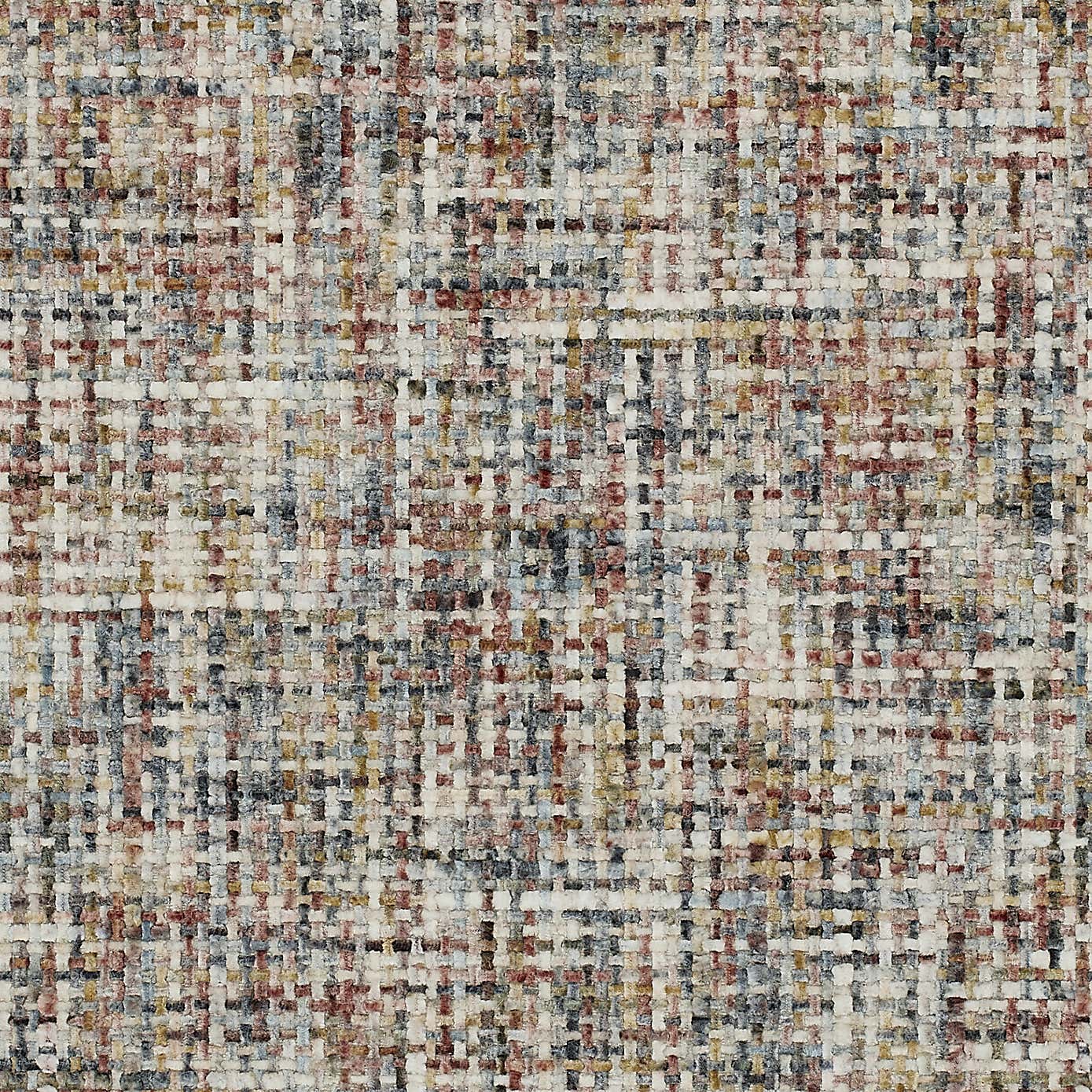 Contrast Piping Storage Footstool, Multicoloured Chenille