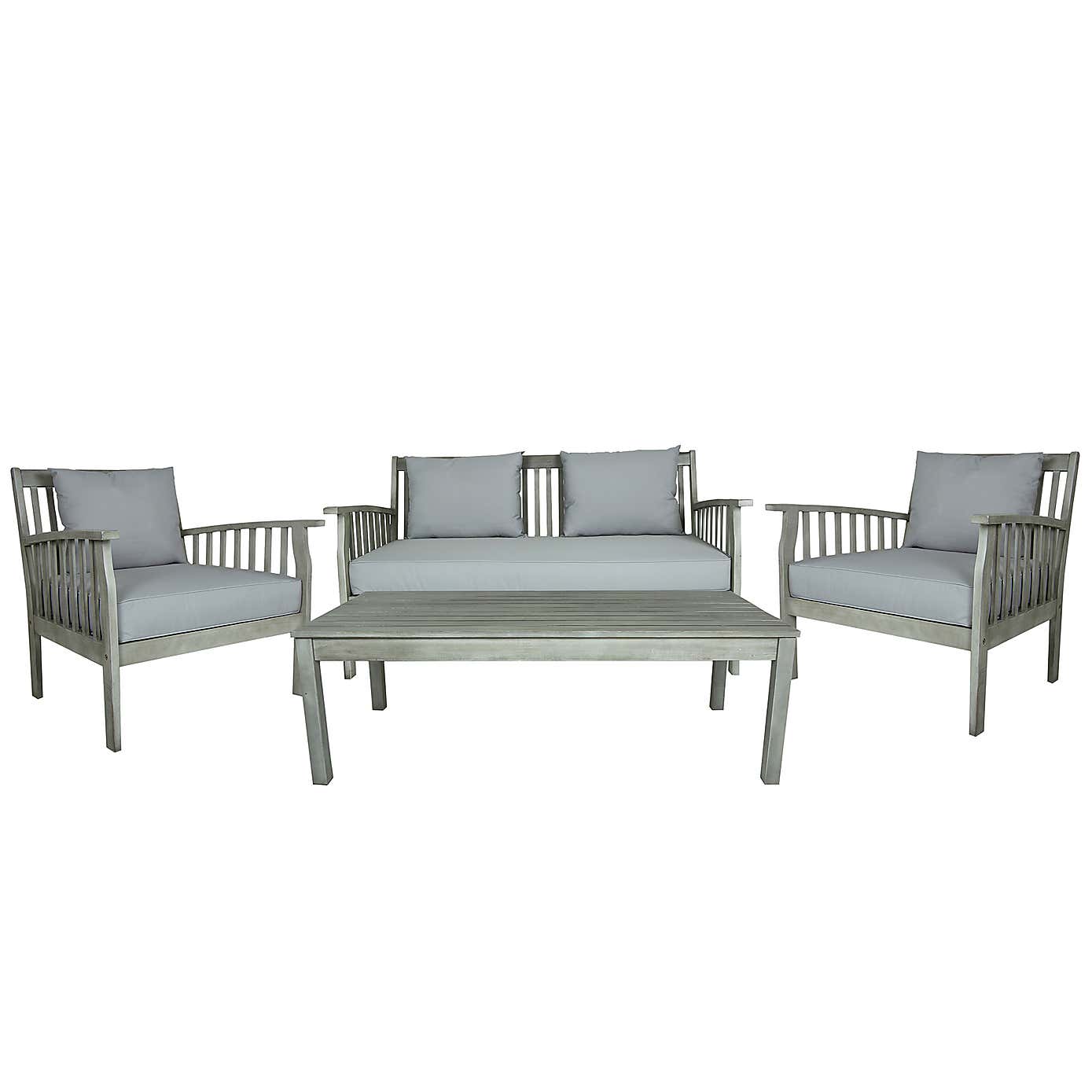 Acacia Washed Wood Lounge Set