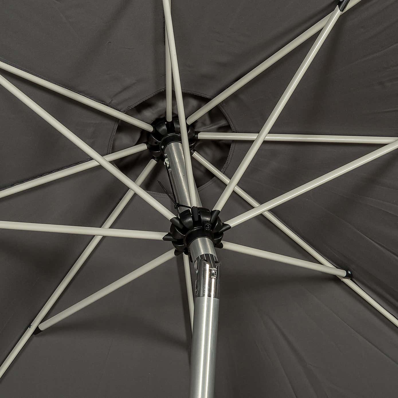 3m Royal Craft Brushed Aluminium Crank and Tilt Parasol