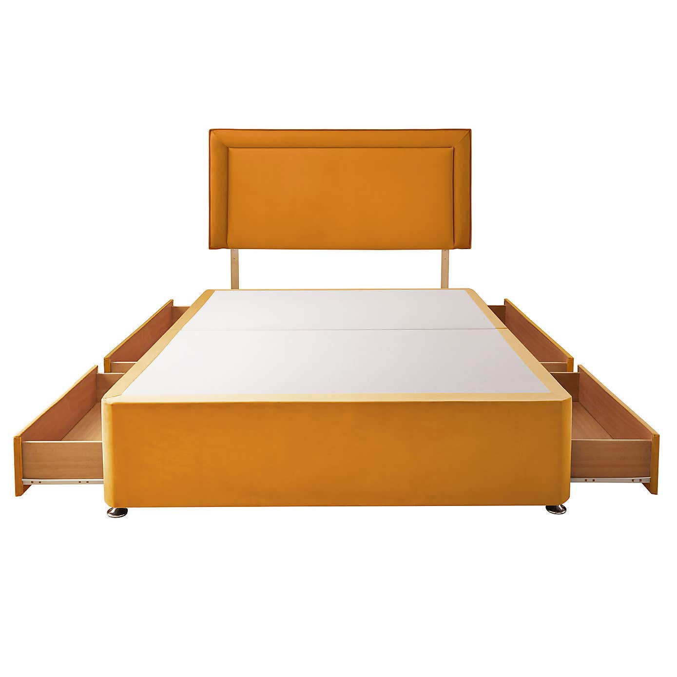 Silentnight 2 Drawer Divan Bed With Velvet Malvern Headboard