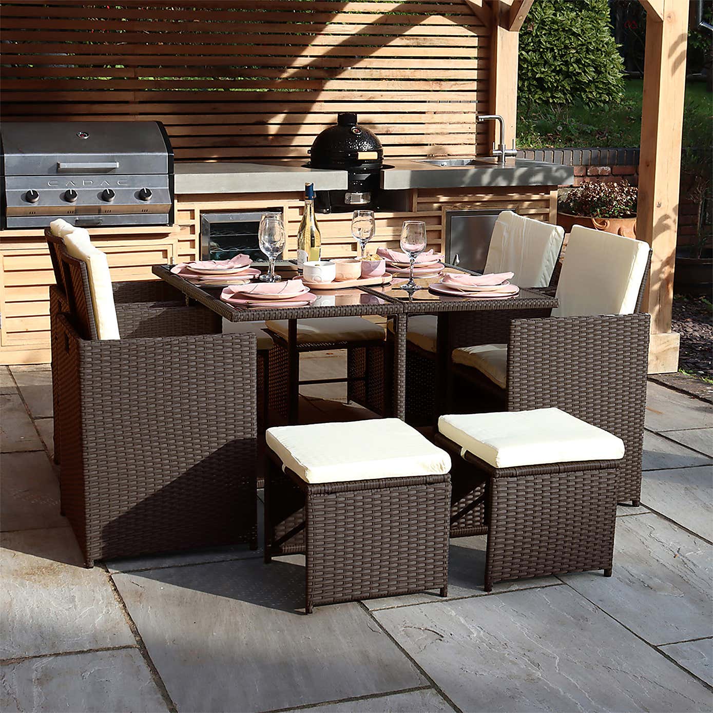 A.Mir Nevada 4 Seater Outdoor Cube Dining Set