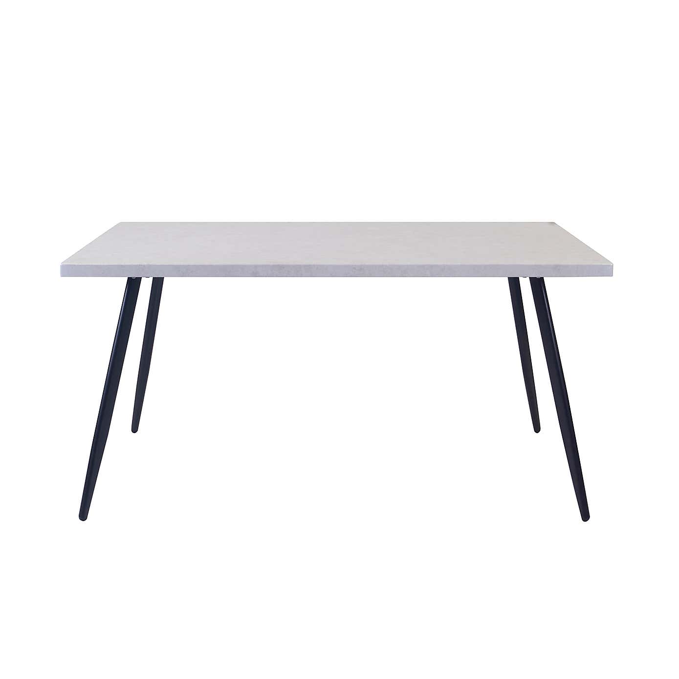 Zuri Concrete Effect Rectangular Dining Table