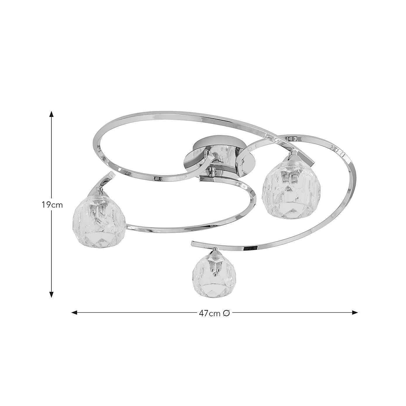 Alena 3 Light Semi Flush Ceiling Light