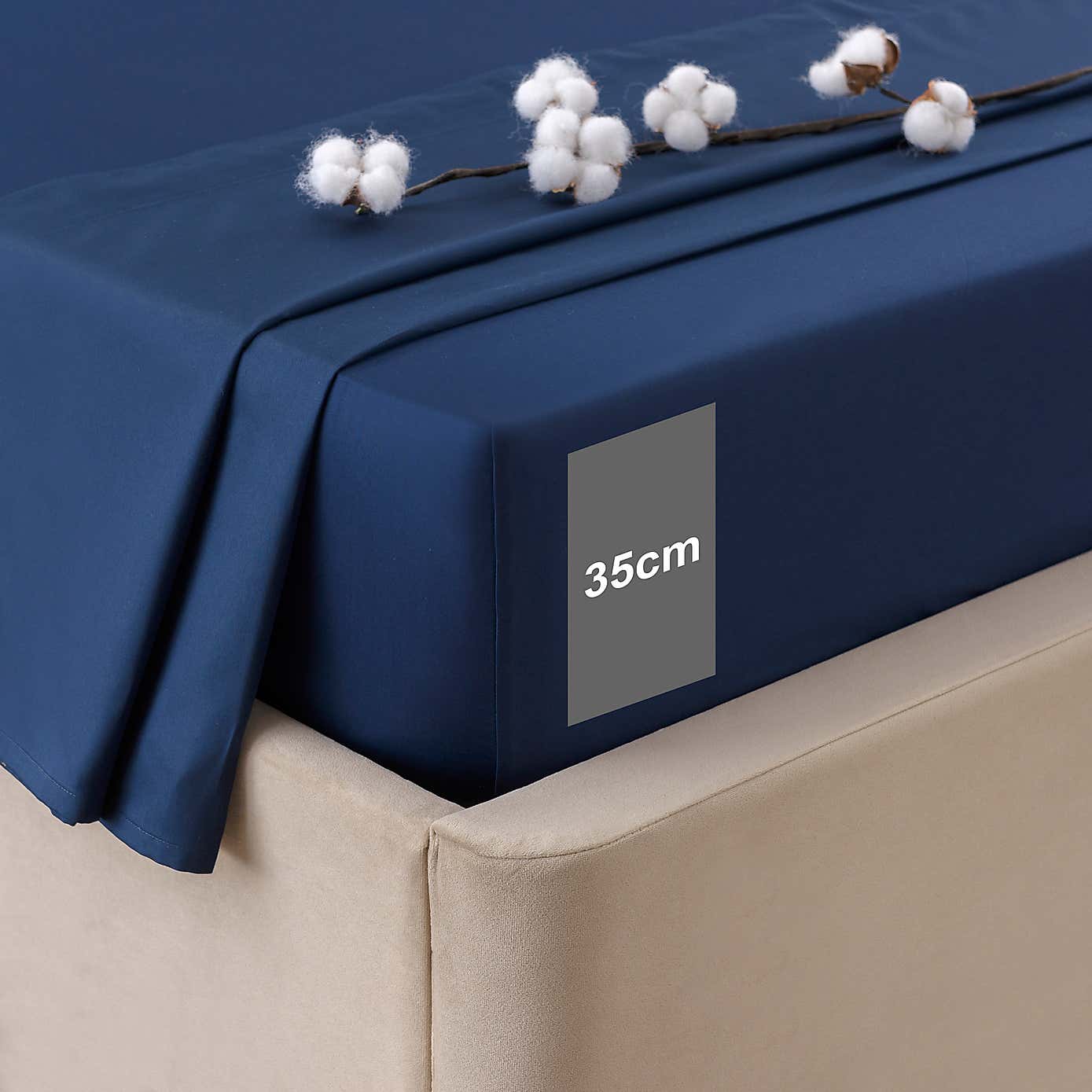 Dorma 300 Thread Count 100% Cotton Sateen Plain Fitted Sheet