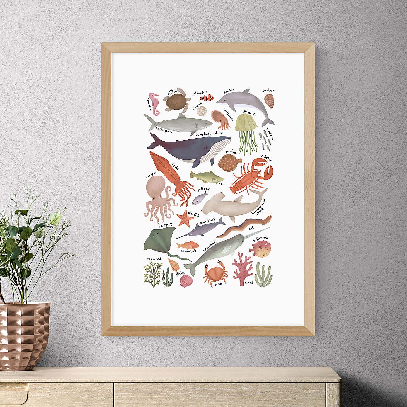 East End Prints Ocean Life Chart by Kid of the Village