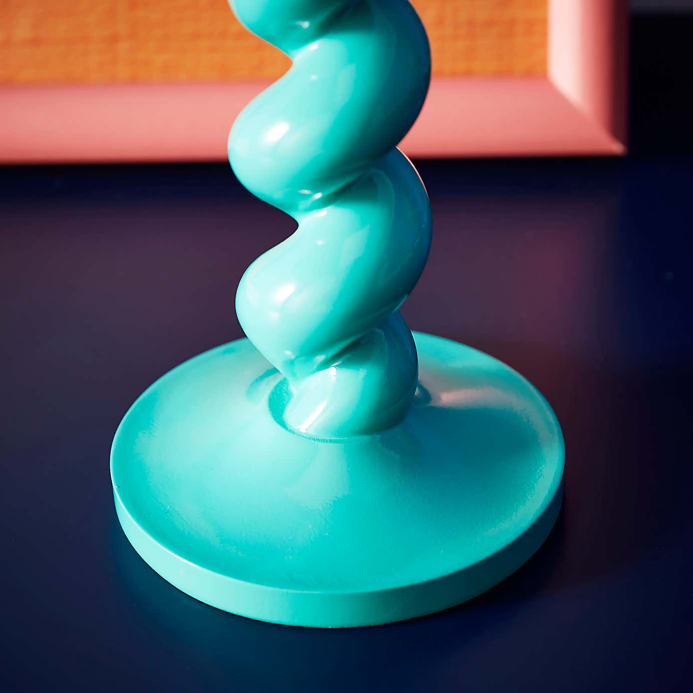 Sophie Robinson Turquoise Twisted Candlestick Holder