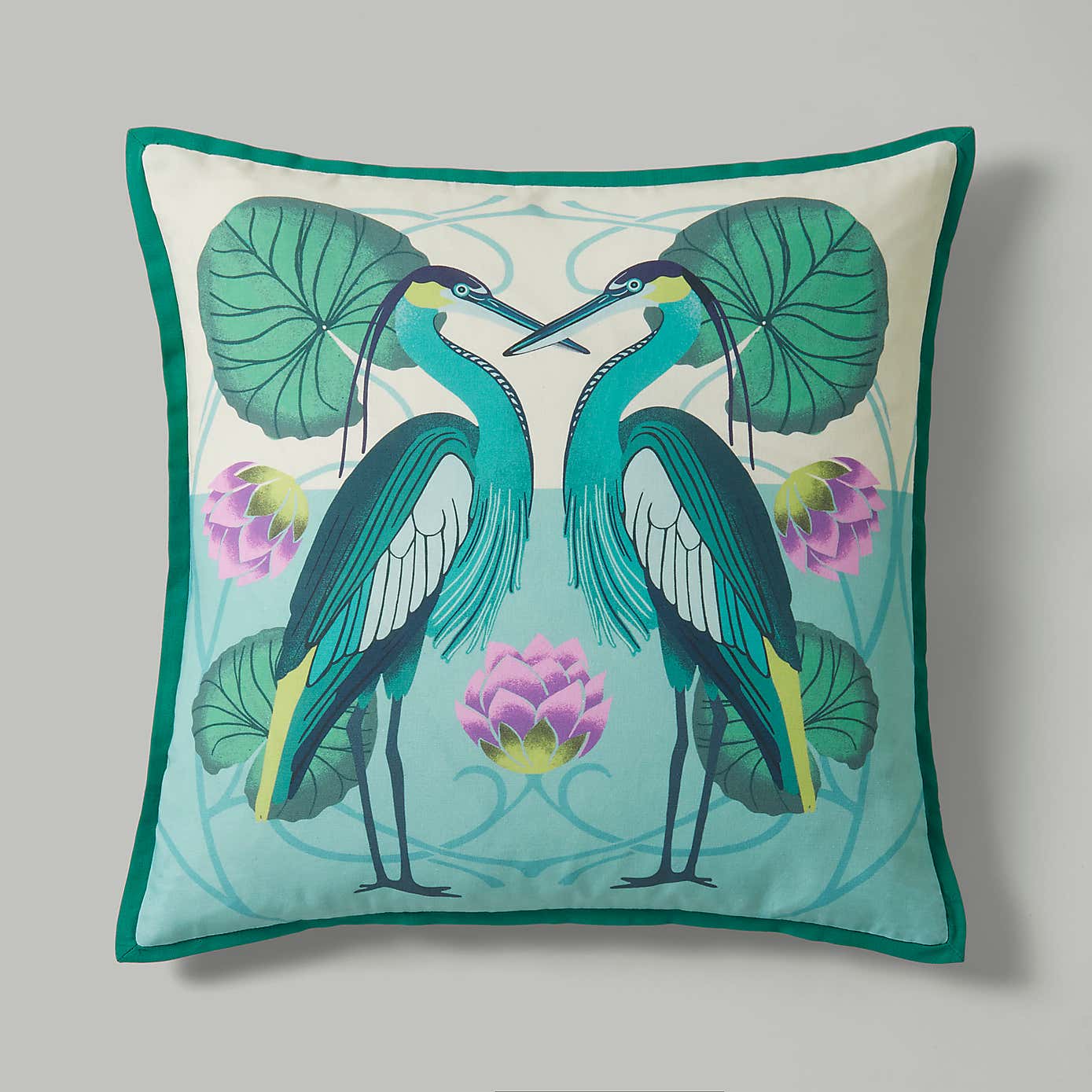 Cranes Oxford Egde Outdoor Square Cushion