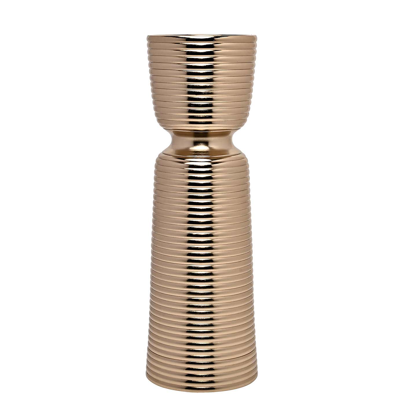 Hestia Gold Pillar Candle Holder