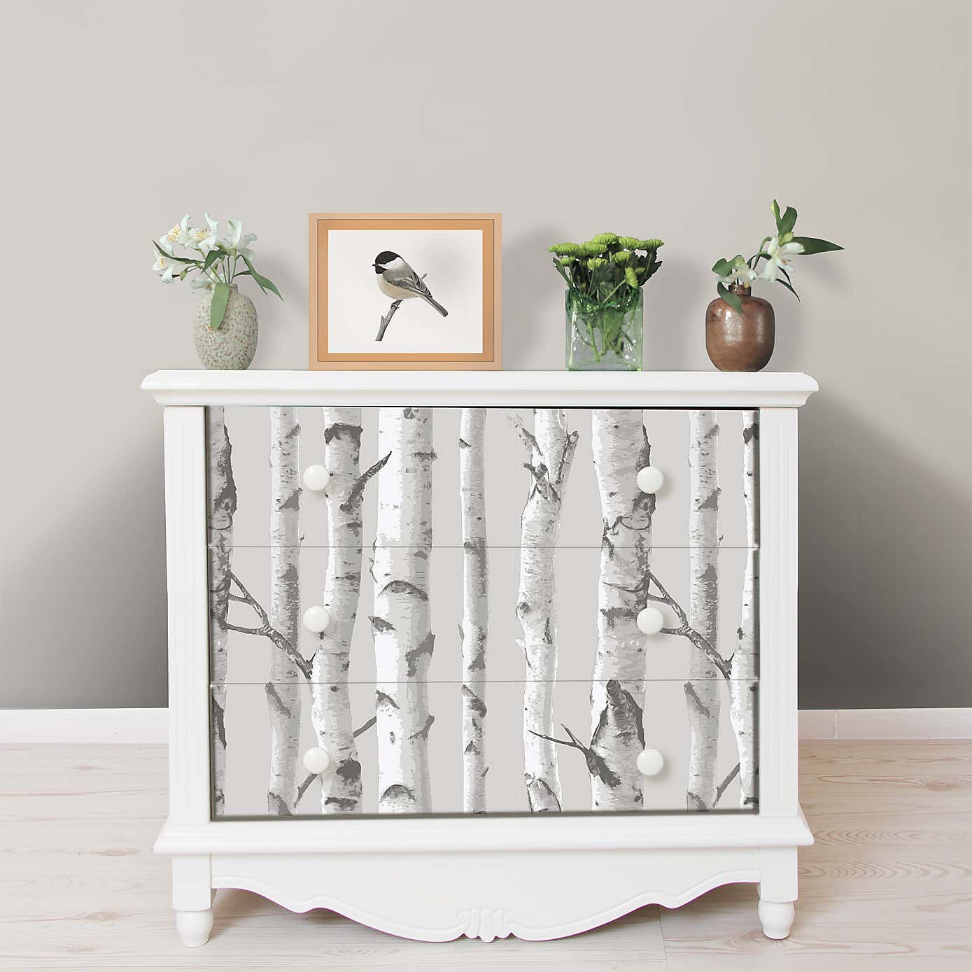 NuWallpaper Mountain Birch Grey Self Adhesive Wallpaper