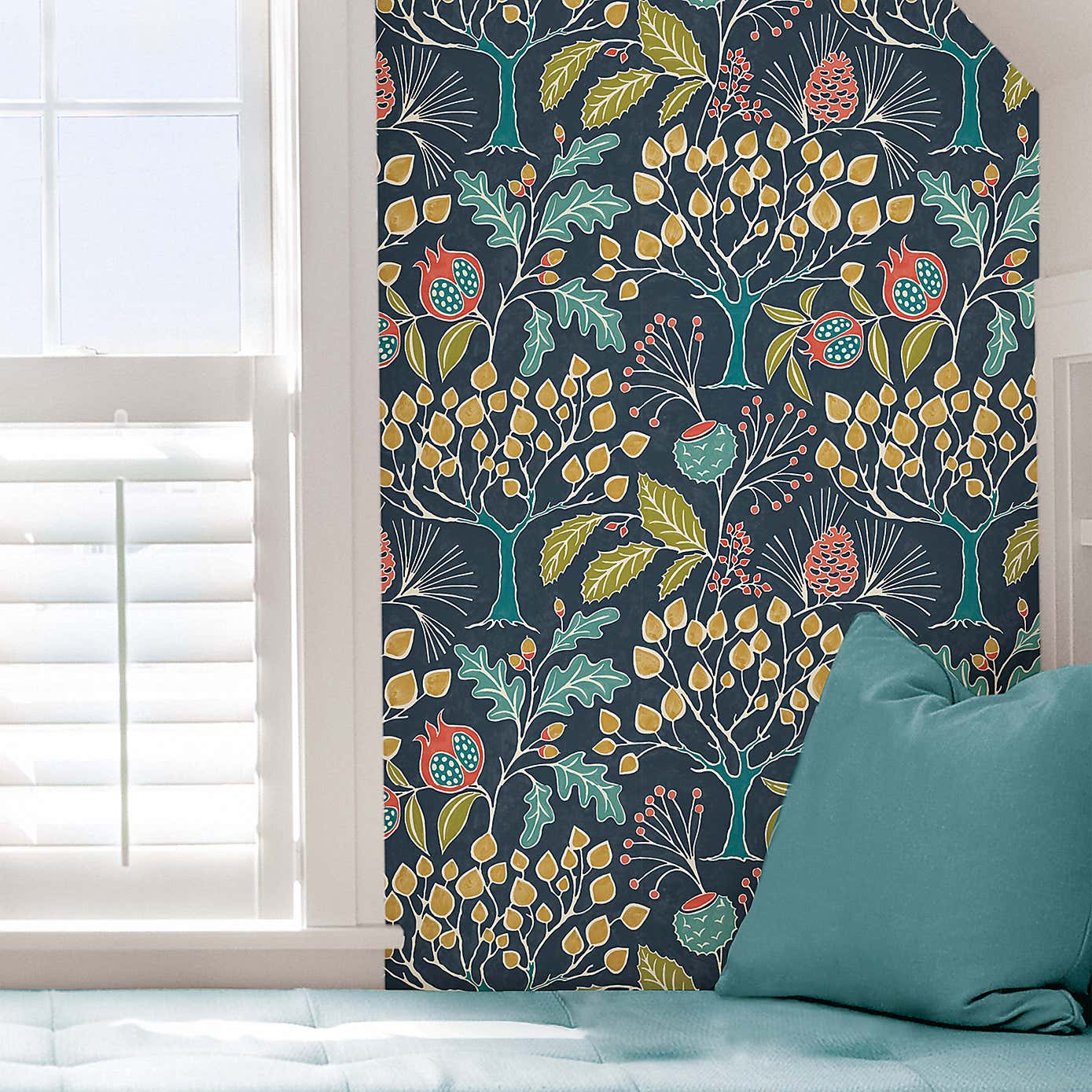 NuWallpaper Groovy Garden Navy Self Adhesive Wallpaper