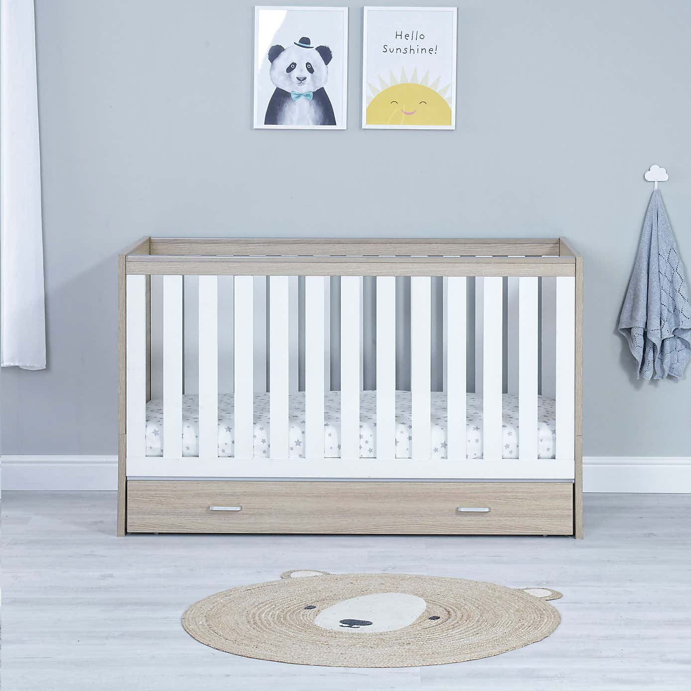 Babymore Veni Cot Bed with Drawer