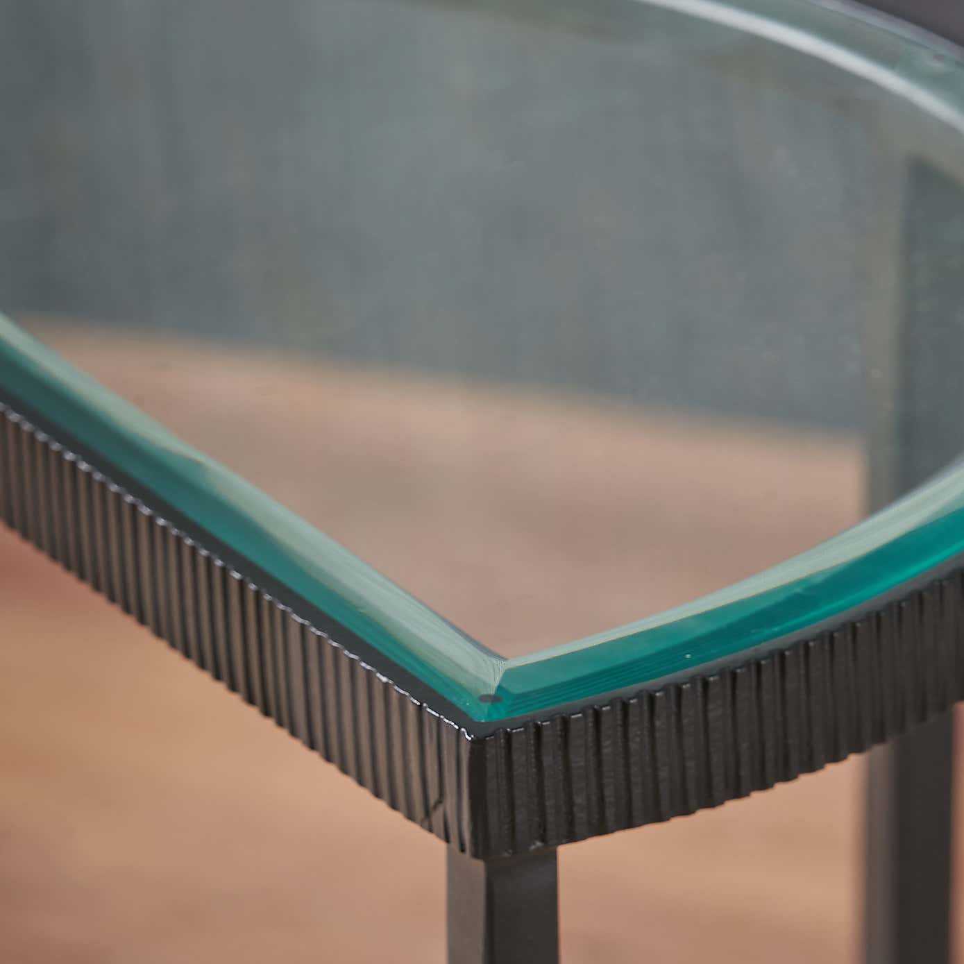 Marazzi Half Moon Side Tables, Bevelled Glass