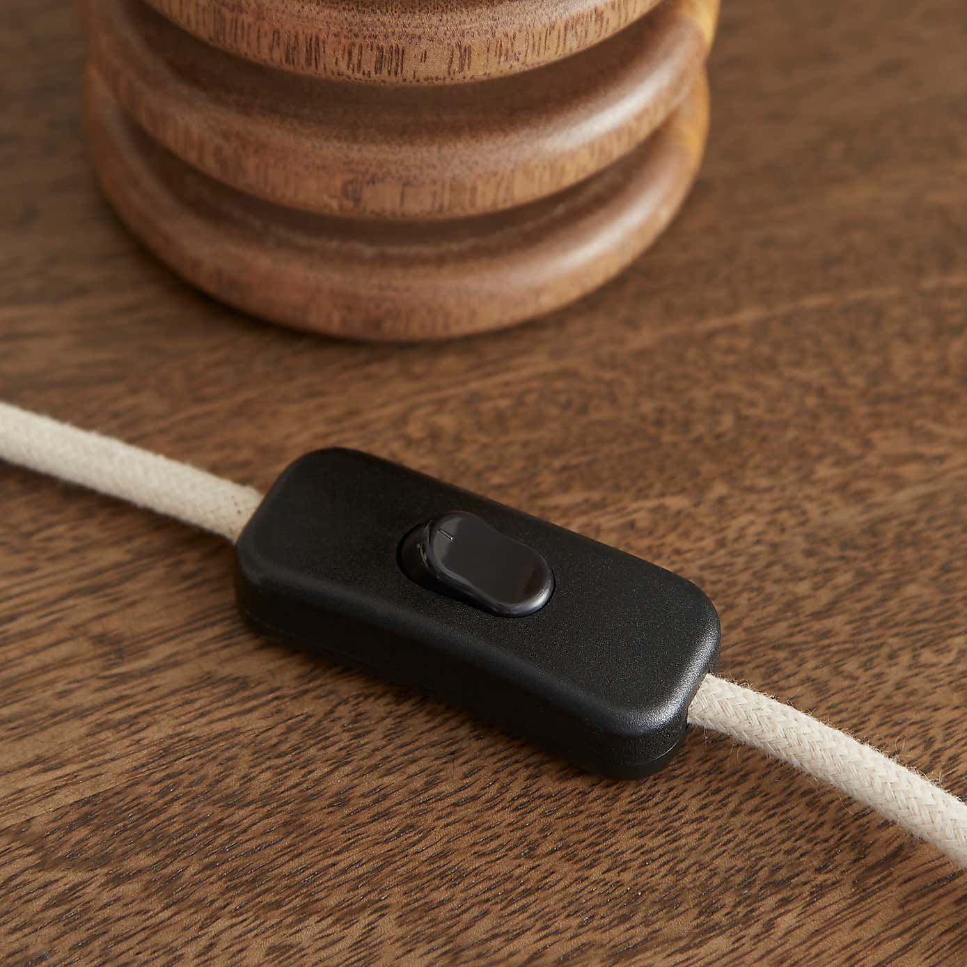 Maple Ribbed Wooden Table Lamp Base