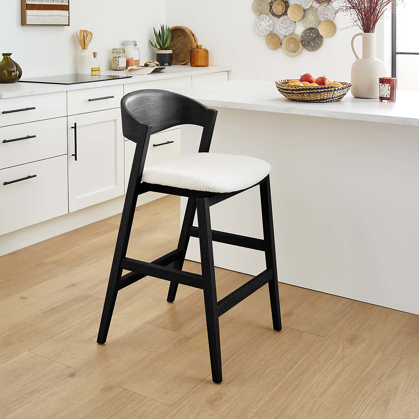 Oskar Boucle Bar Stool