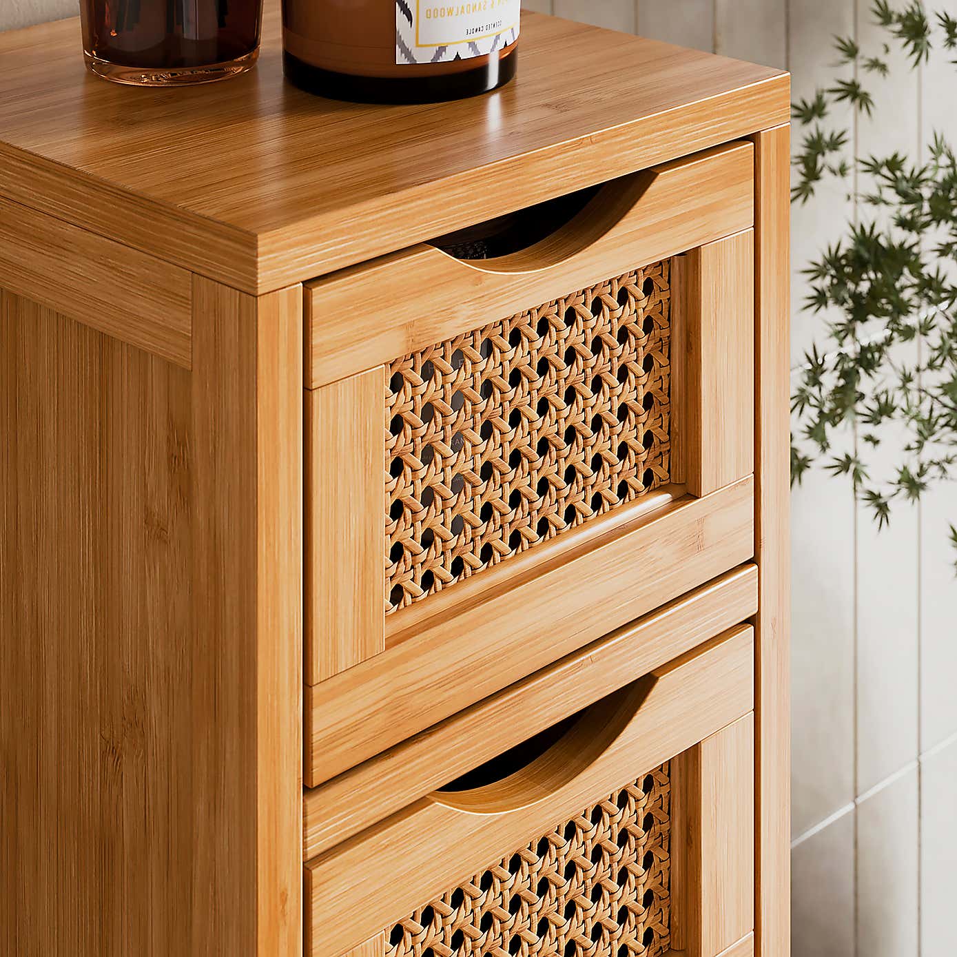 Avani 4 Drawer Storage Unit, Bamboo