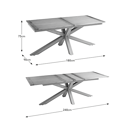 Xavi 10 Seater Rectangular Extendable Dining Table, Oak