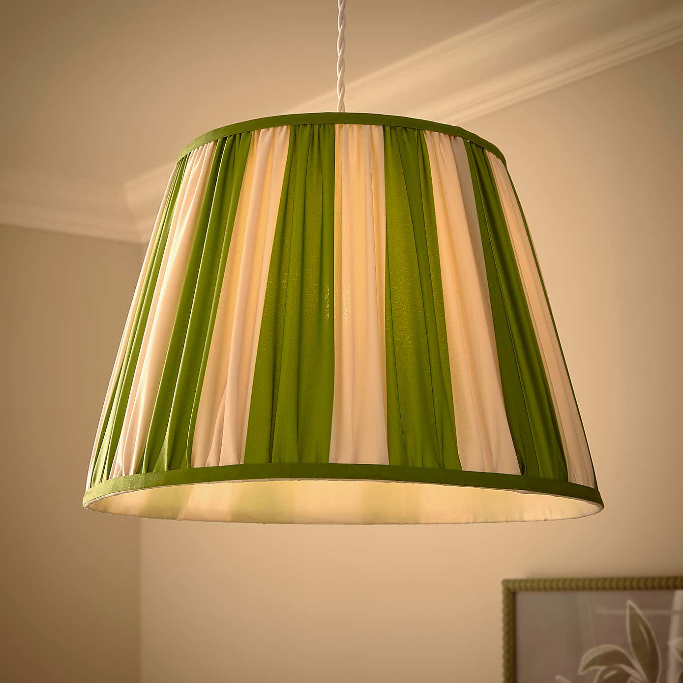 Pride & Joy Green Stripe Candle Lamp Shade