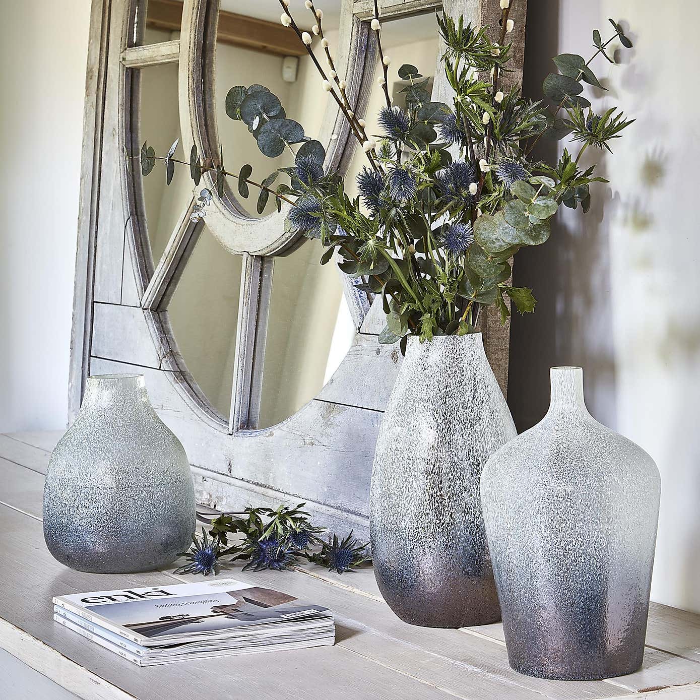 Verre Round Frosted Glass Vase