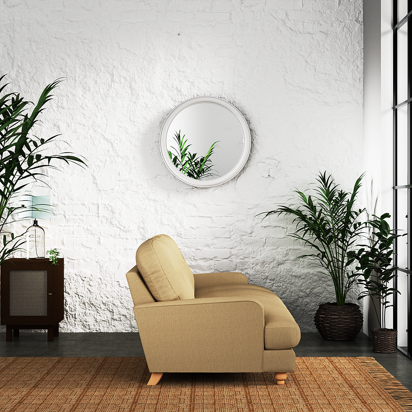 Martha Slub Faux Linen 4 Seater Sofa