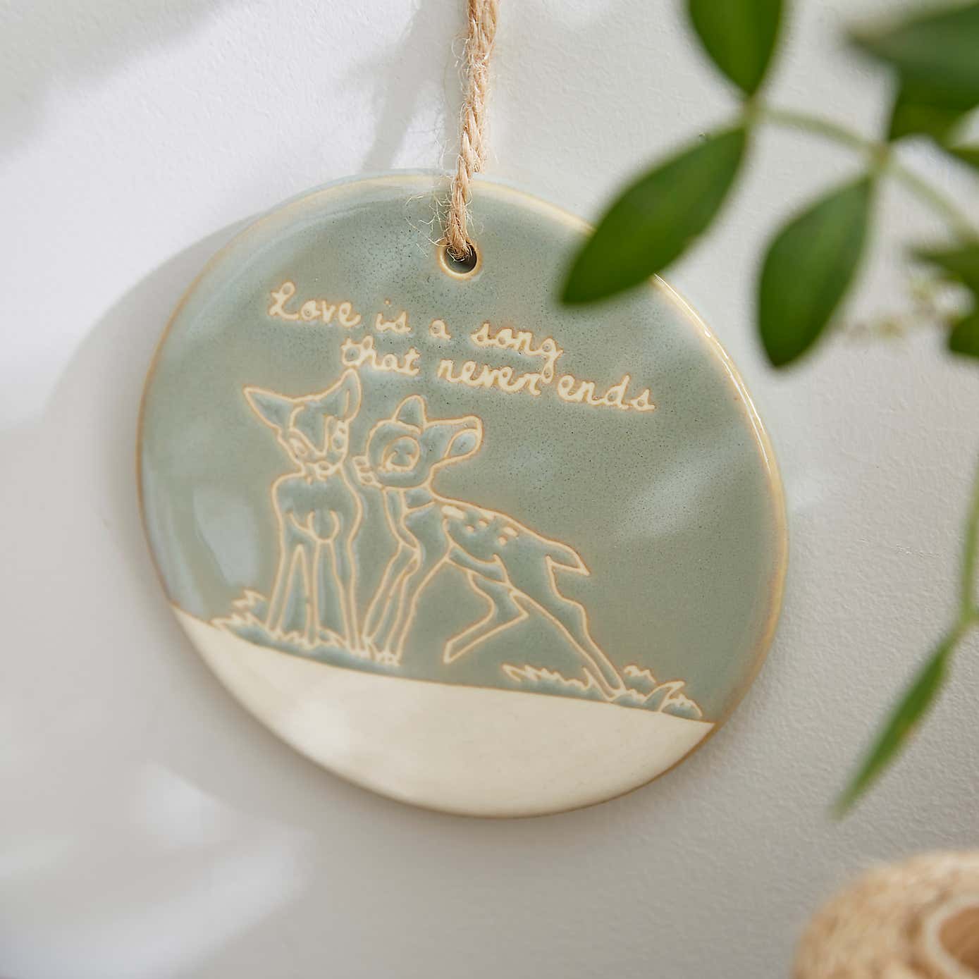 Disney Bambi Ceramic Round Hanging Plaque