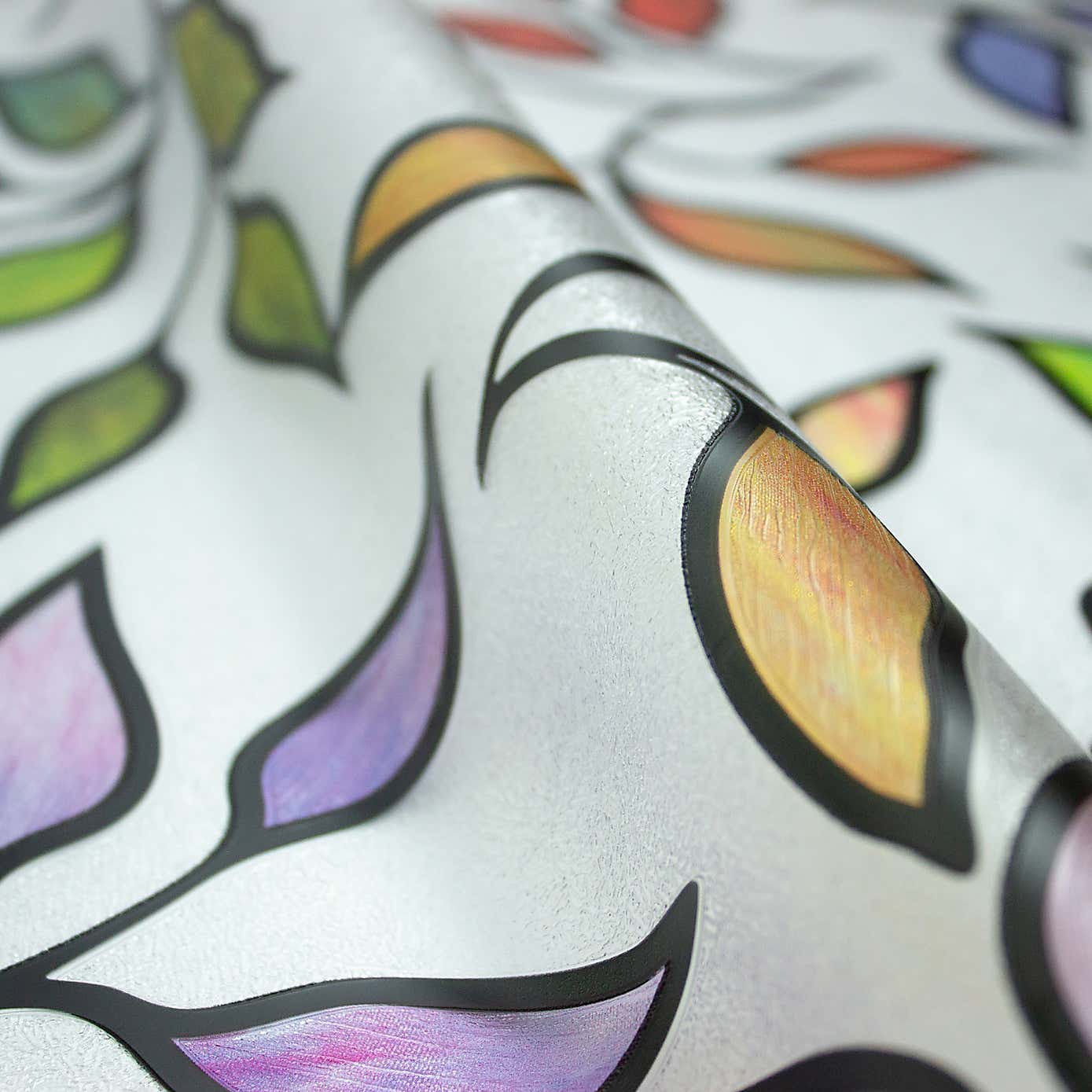 Stained Glass Leaves Window Film