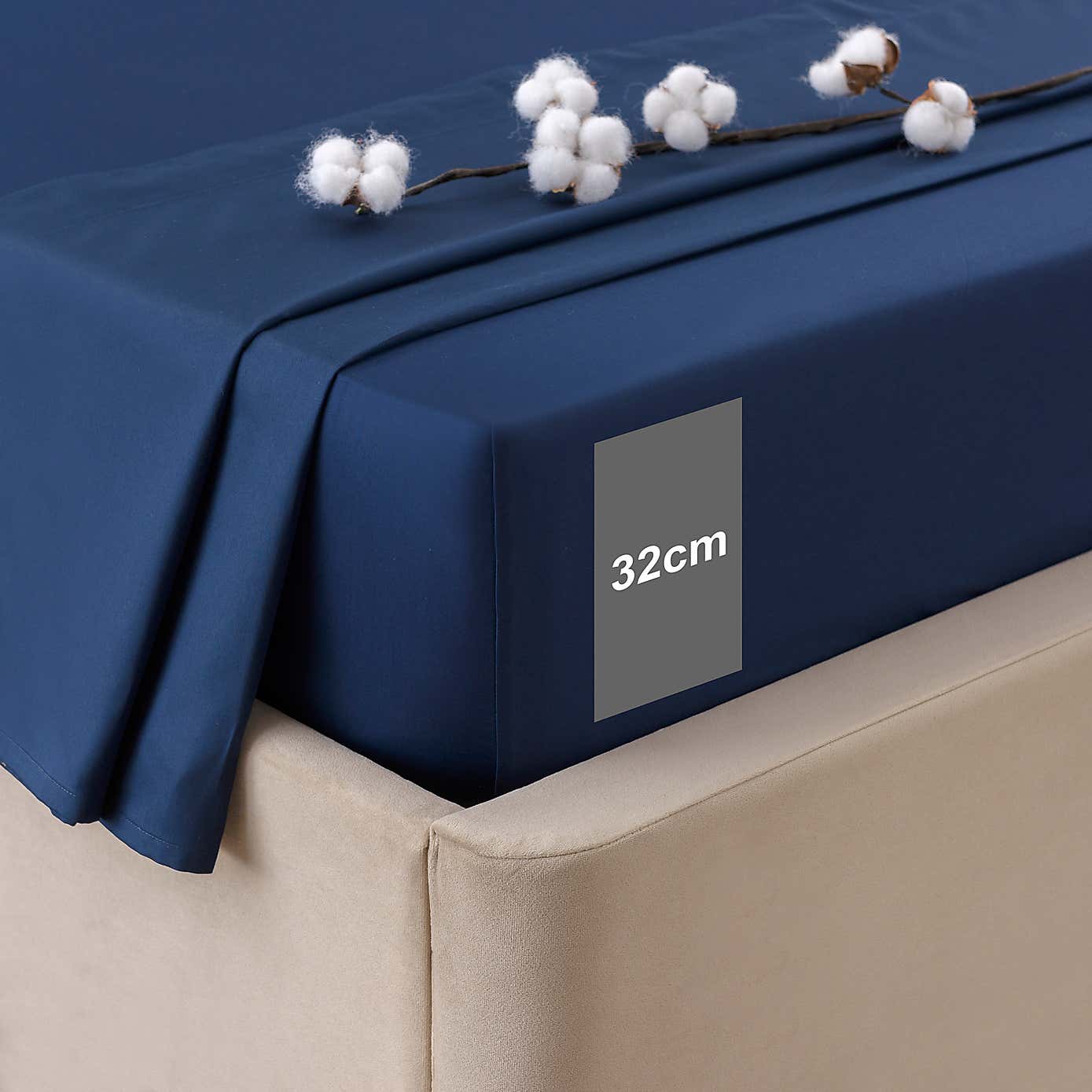 Dorma 300 Thread Count 100% Cotton Sateen Plain Fitted Sheet