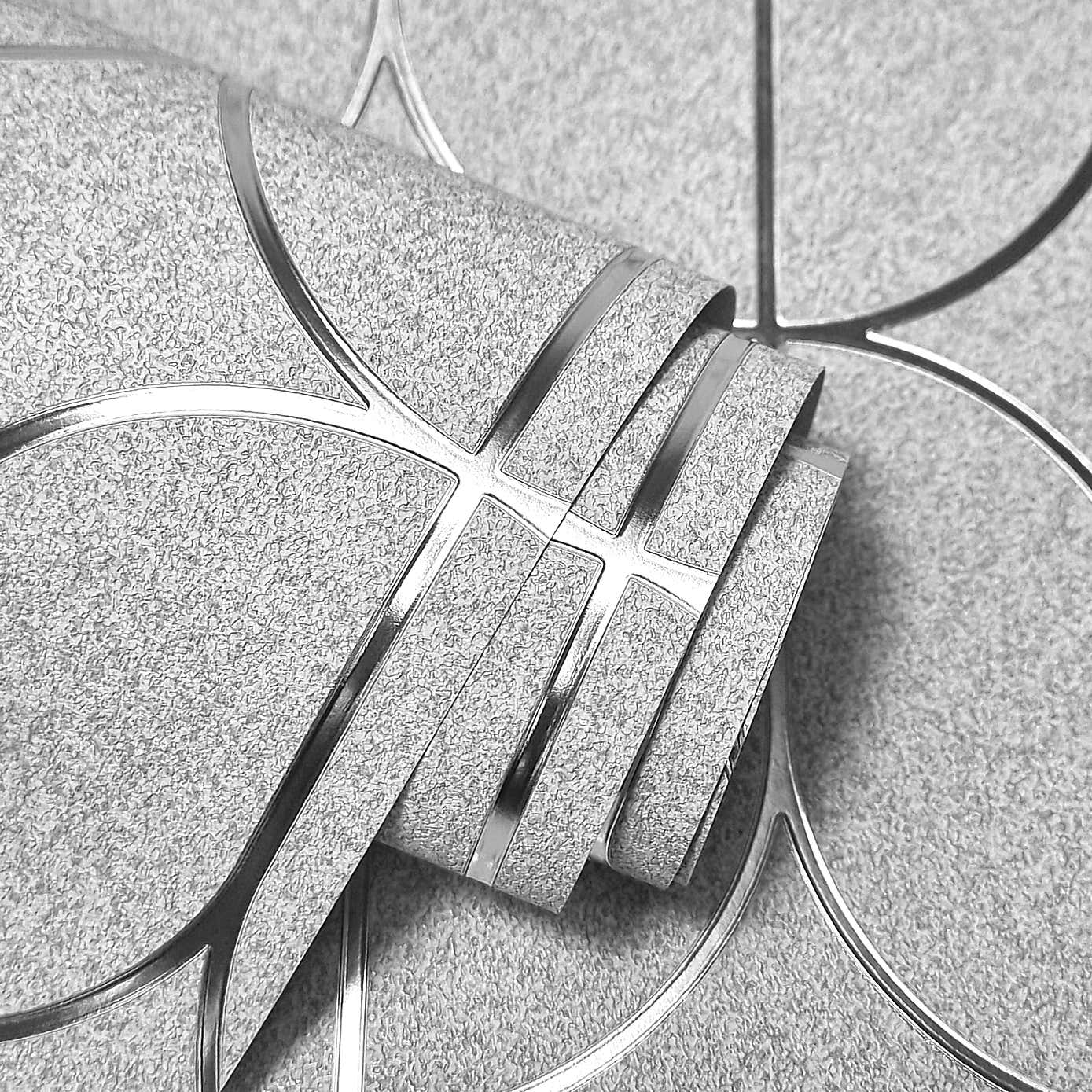 Platinum Rosco Trellis Foil Wallpaper