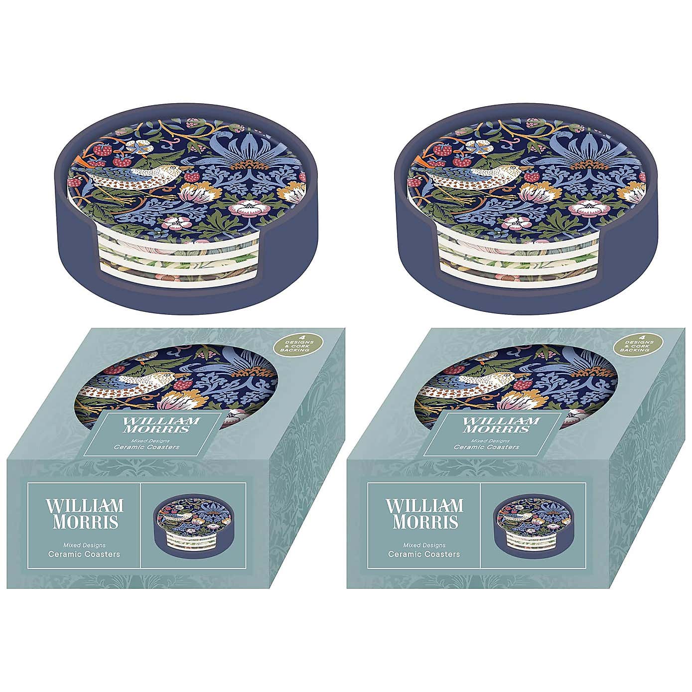 William Morris Set of Eight Coasters